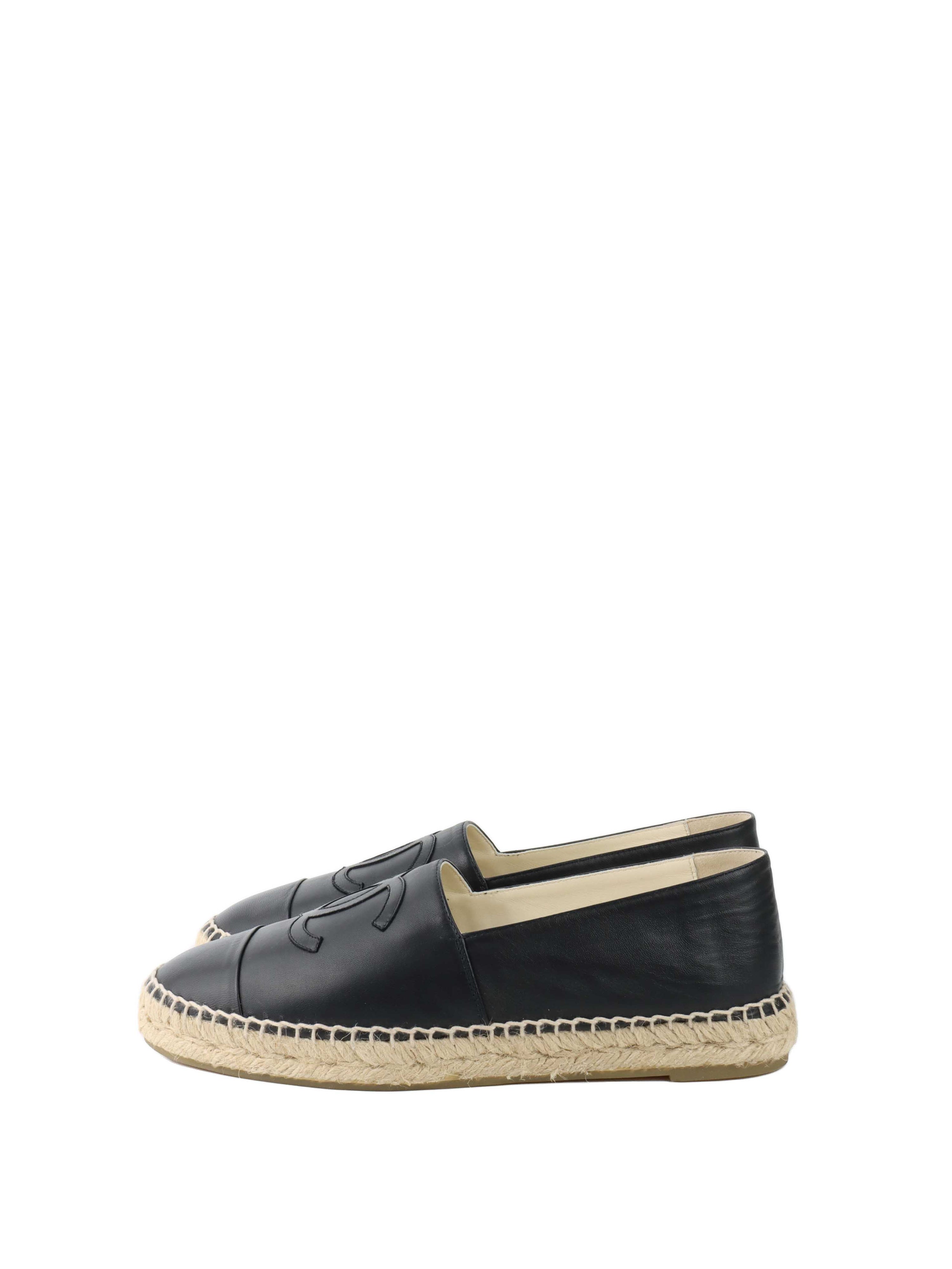 Chanel Black Espadrilles Size 39.