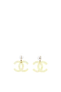 Chanel CC Yellow Resin and Glitter Dangle Earring