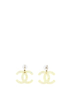 Chanel CC Yellow Resin and Glitter Dangle Earring