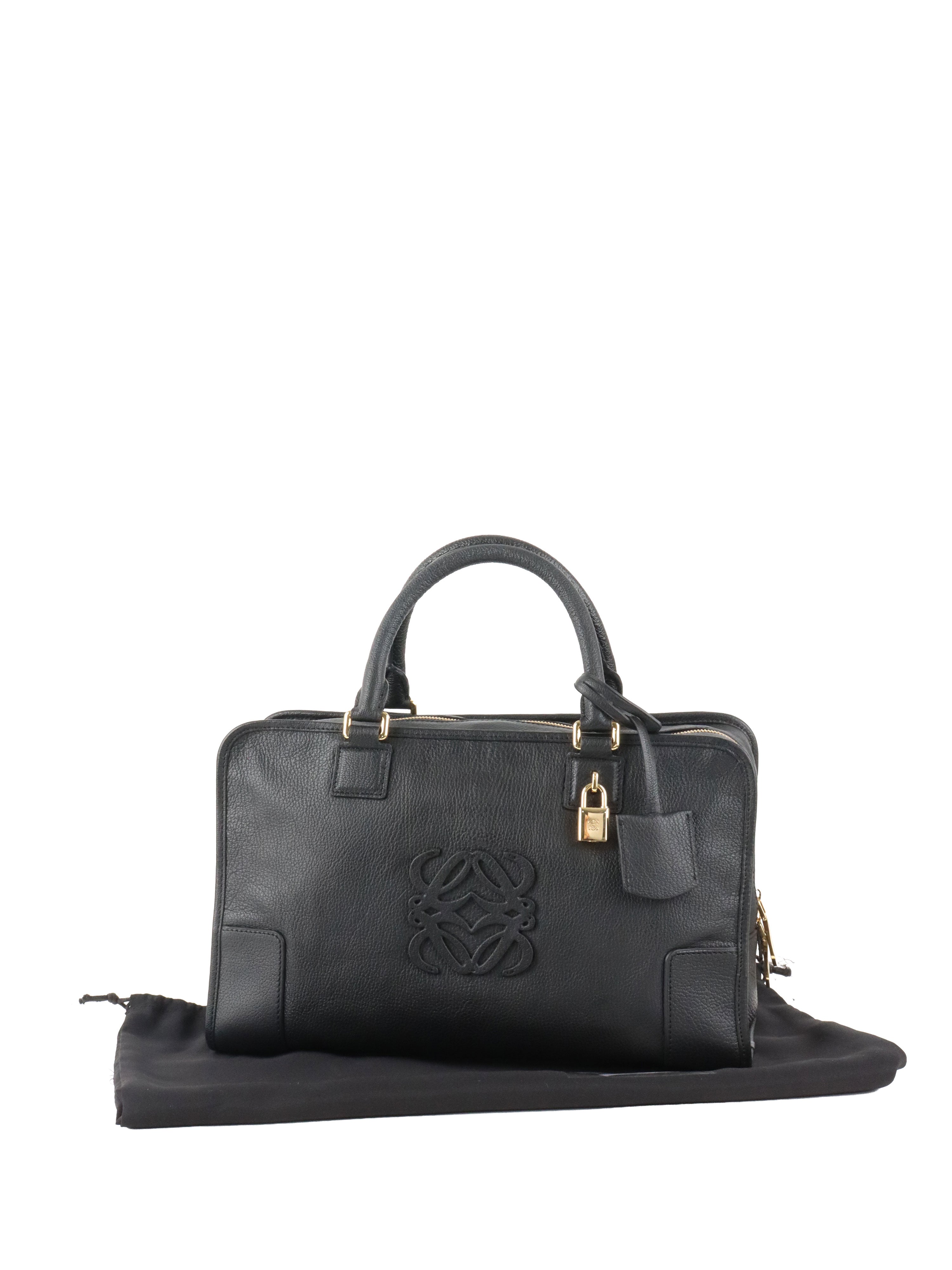 Loewe Black Amazona 36 Leather Handbag.