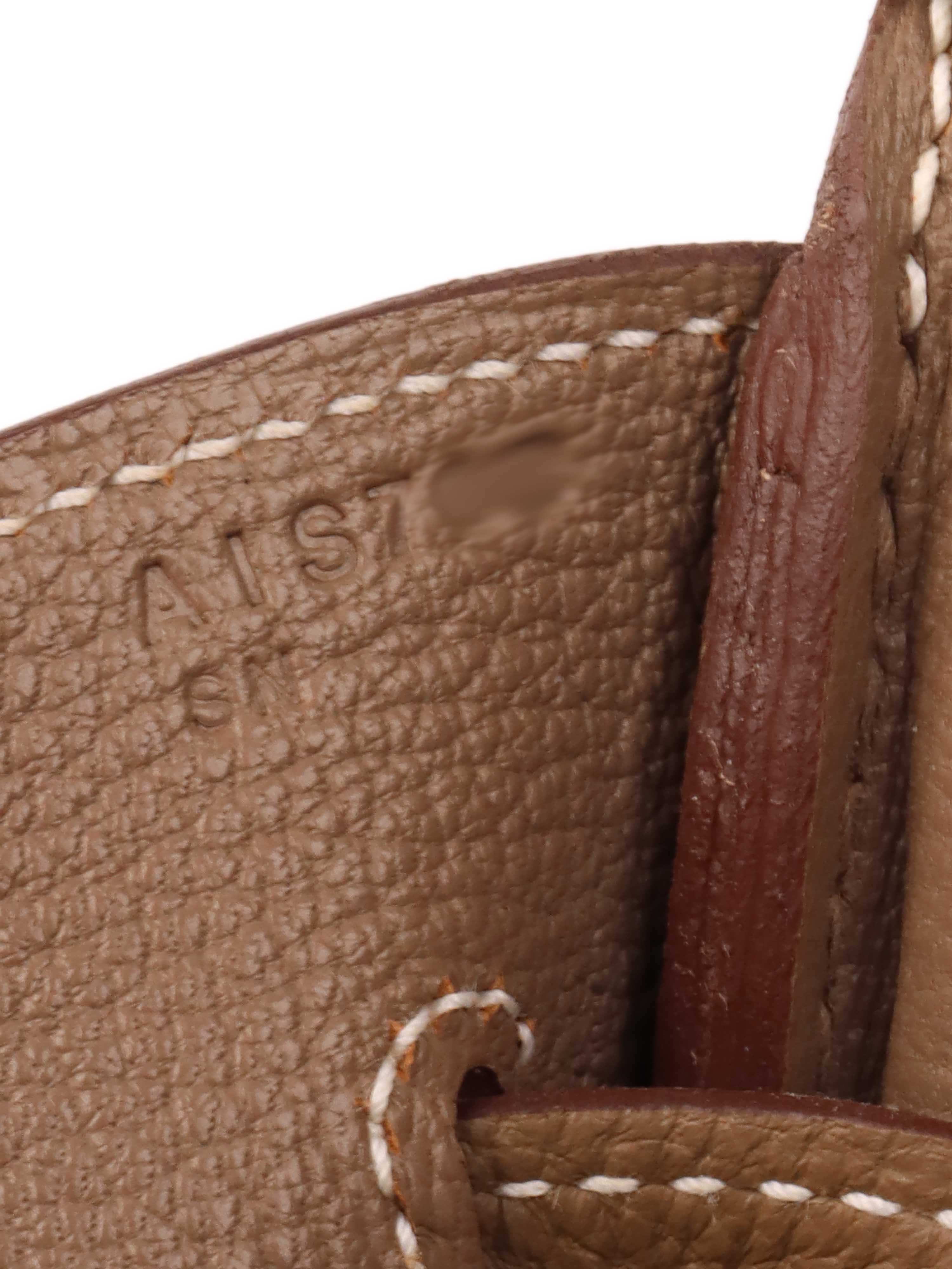 Hermes Etoupe Birkin 35 in Togo Leather GHW.