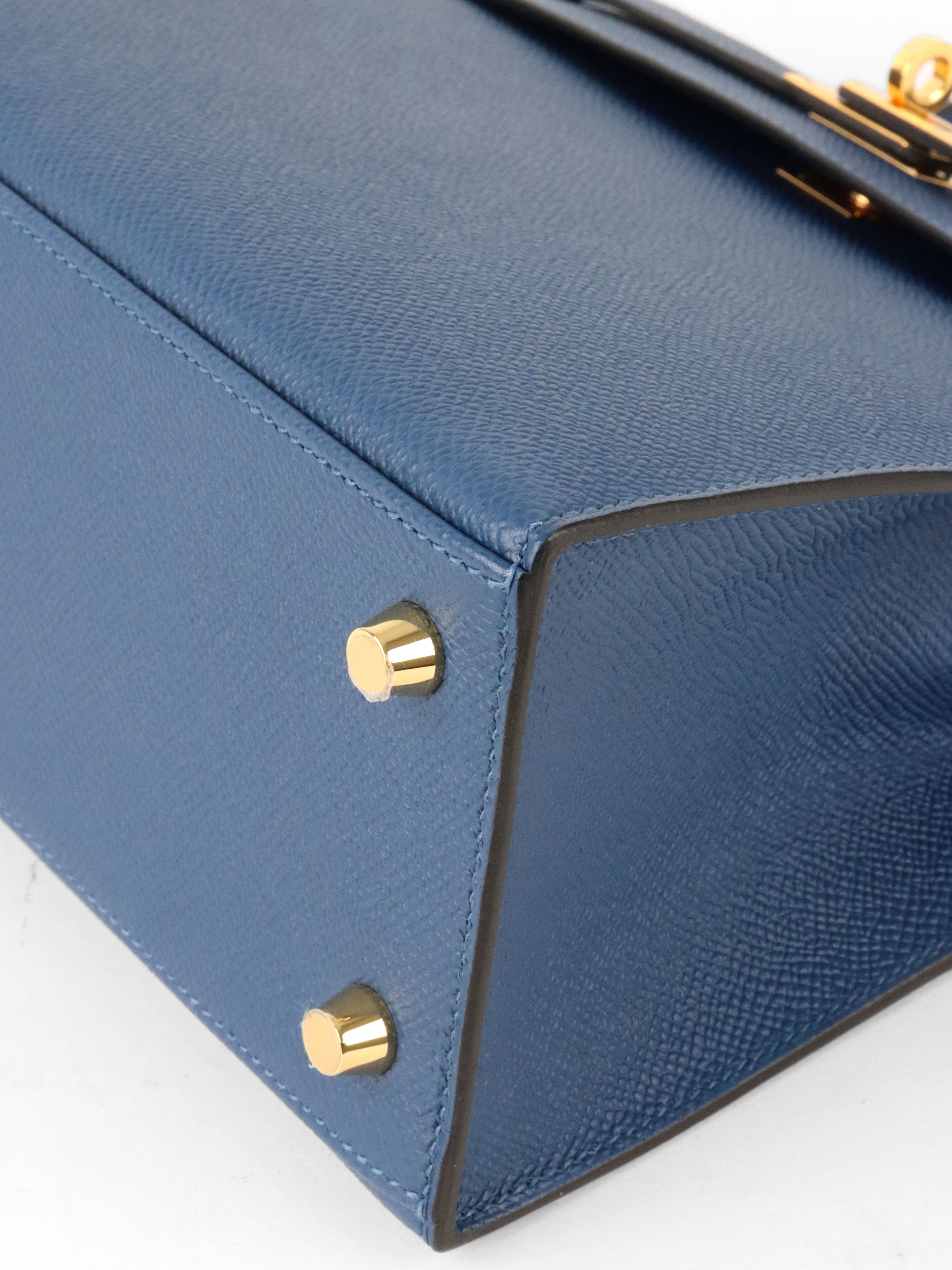 Hermes S4 Deep Blue Kelly 25 Epsom leather GHW Stamp D