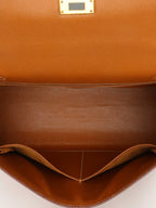 Hermes Vintage Kelly 32  Gold Courchevel GHW Circle W