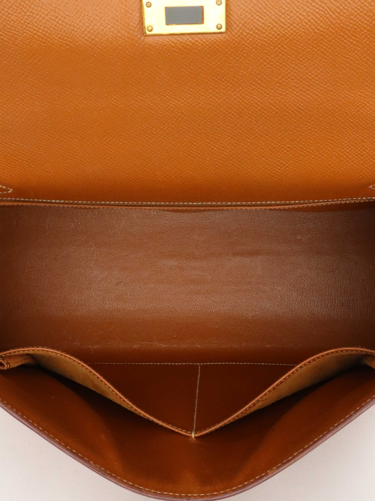 Hermes Vintage Kelly 32  Gold Courchevel GHW Circle W