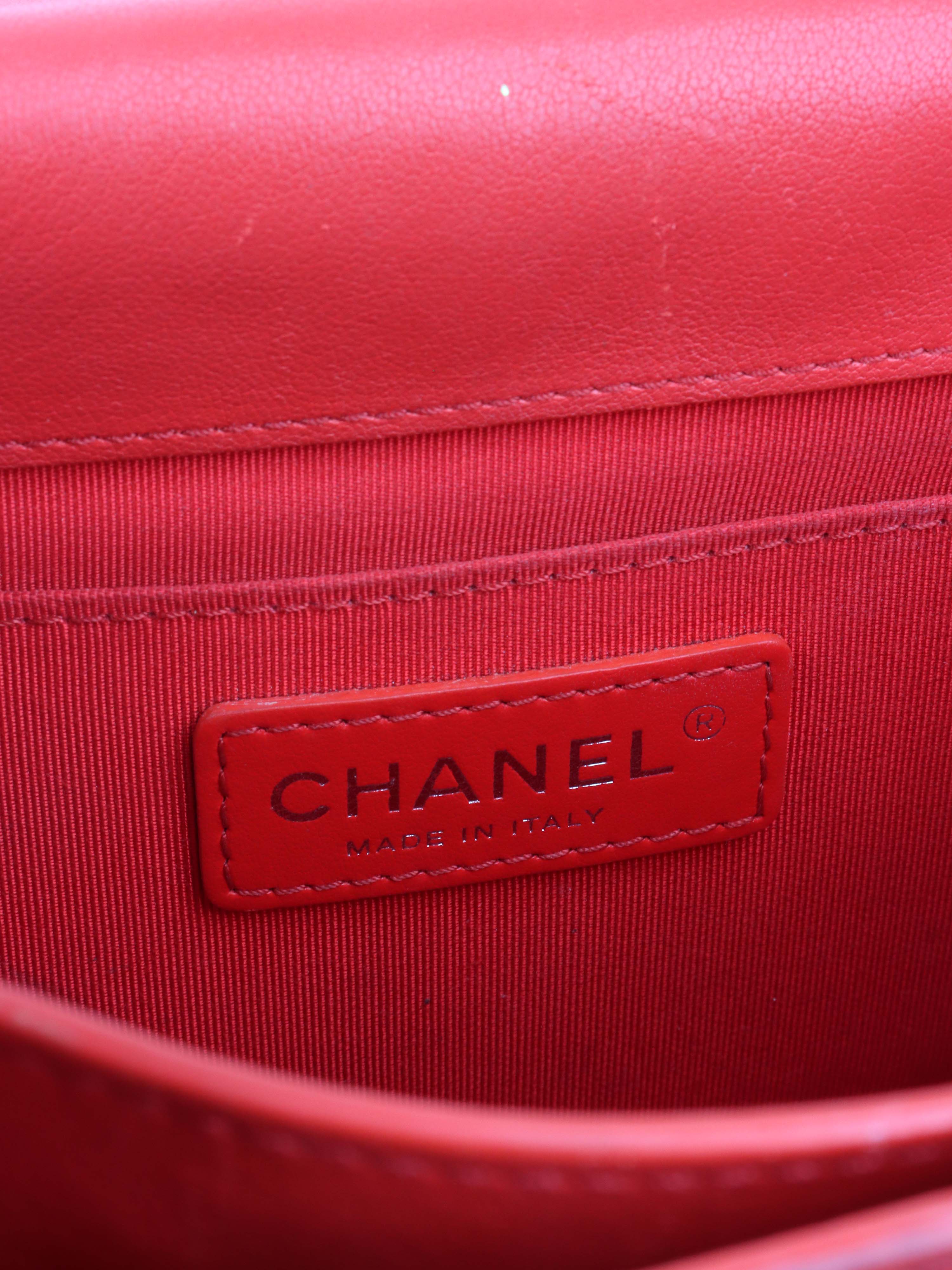 Chanel Red Quilted Two-tone CC Flap Bag