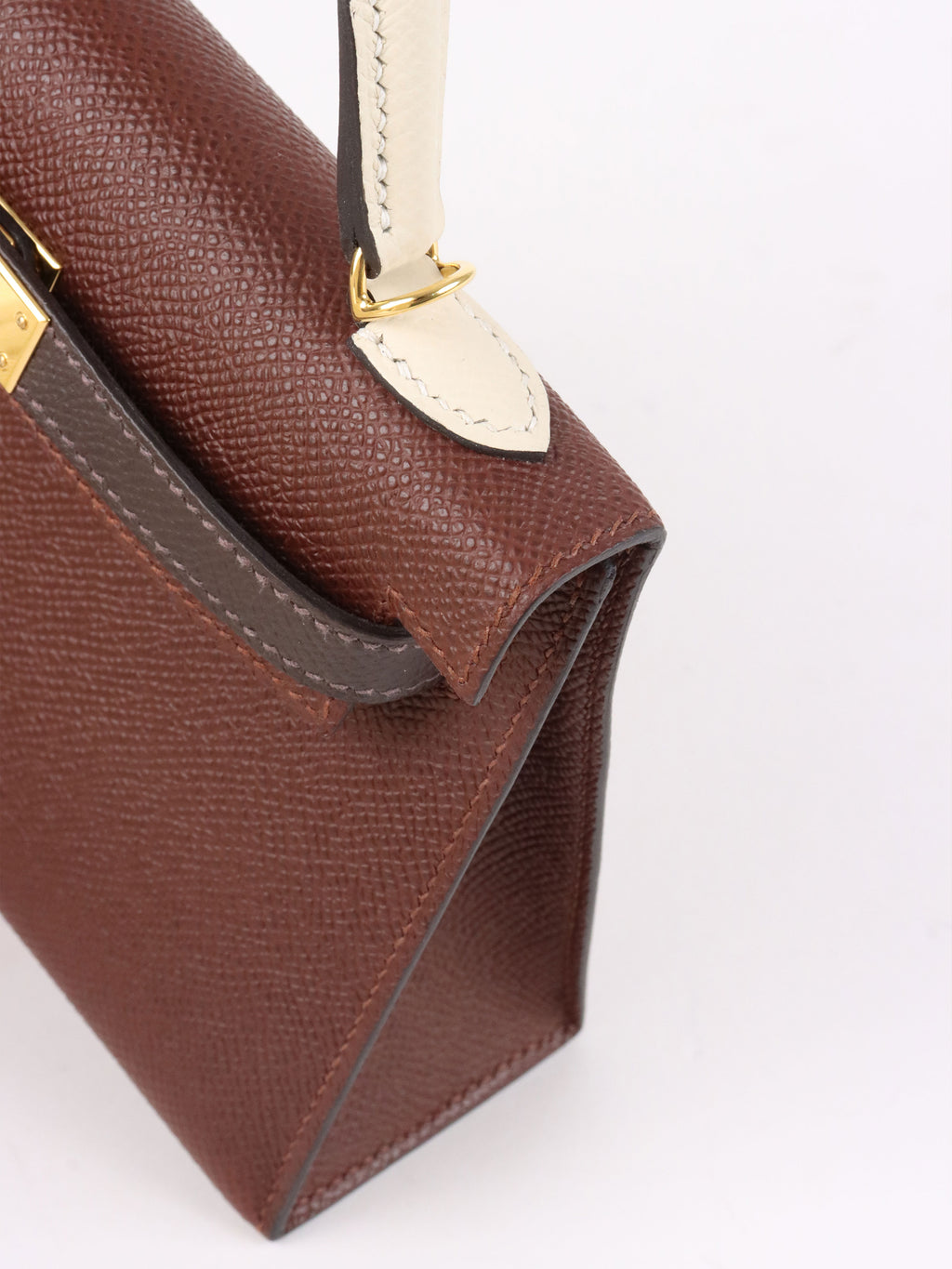 Hermes Mini Kelly Tricolour Terre/Ebene/Craie Stamp K