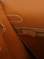 Hermes Vintage Kelly 32  Gold Courchevel GHW Circle W