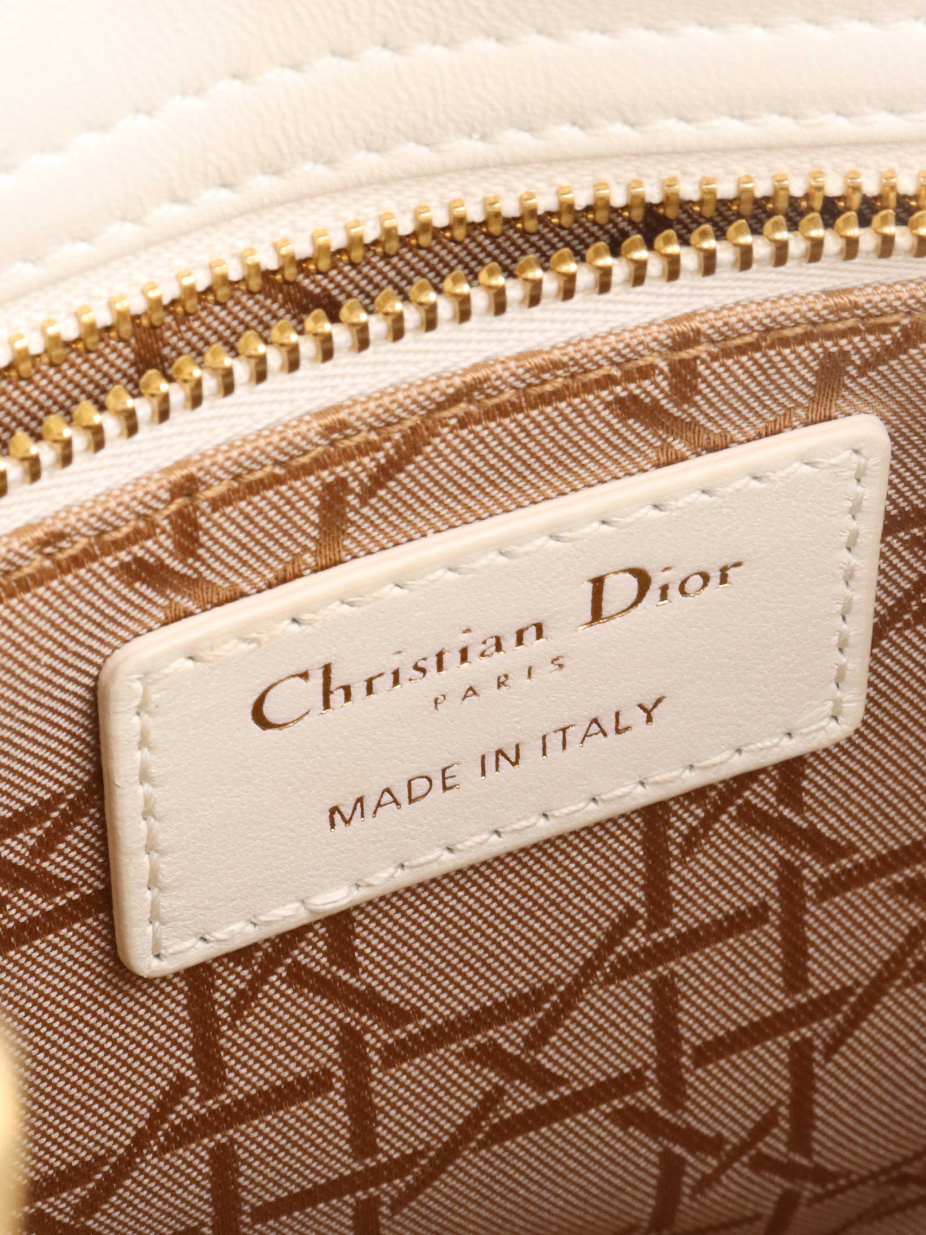 Dior White Small Lady Dior Bag GHW.