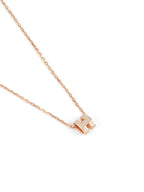 Hermes Rose Gold Marron Glace Mini Pop H Necklace