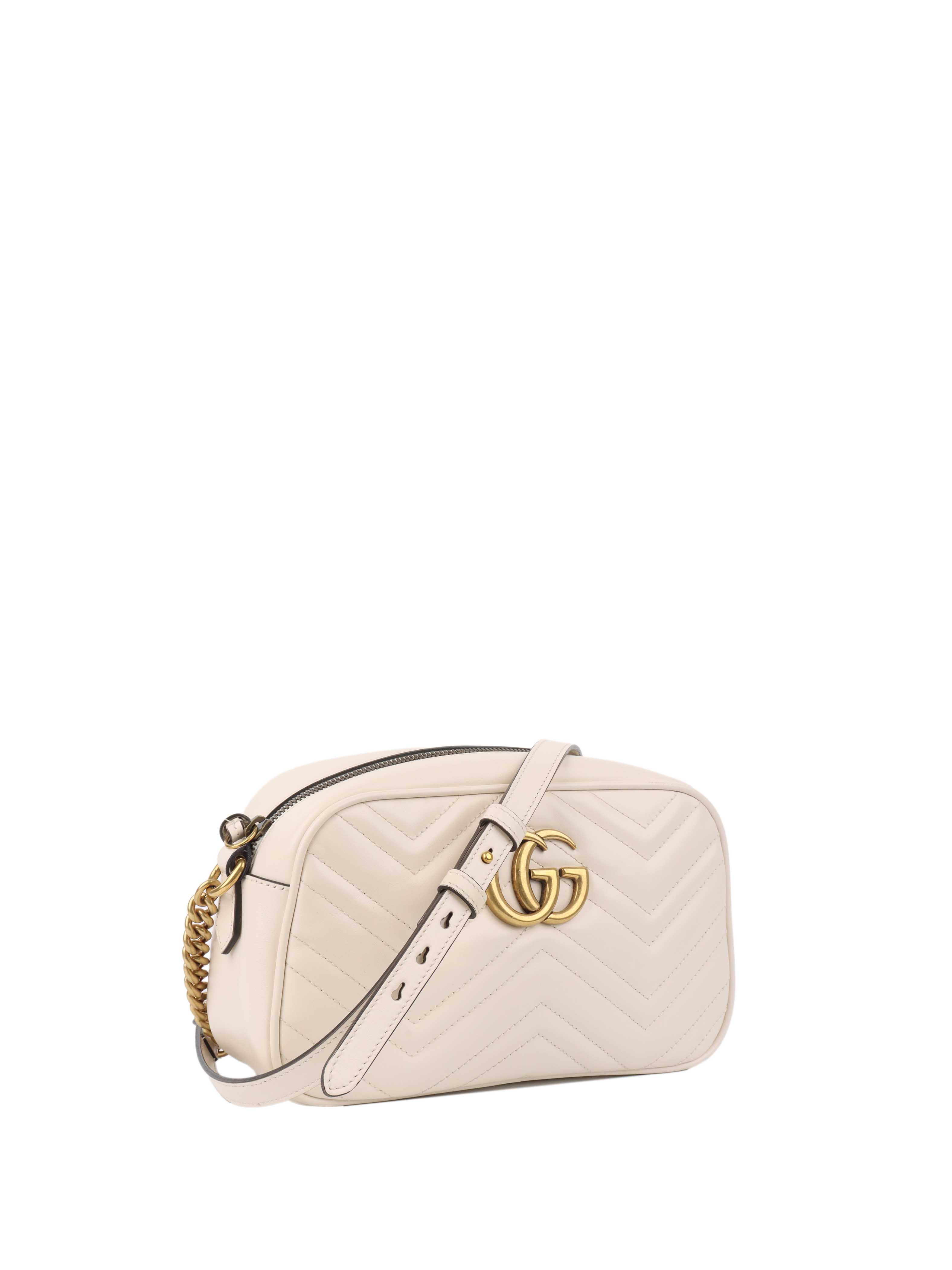 Gucci Small White Marmont Camera Bag