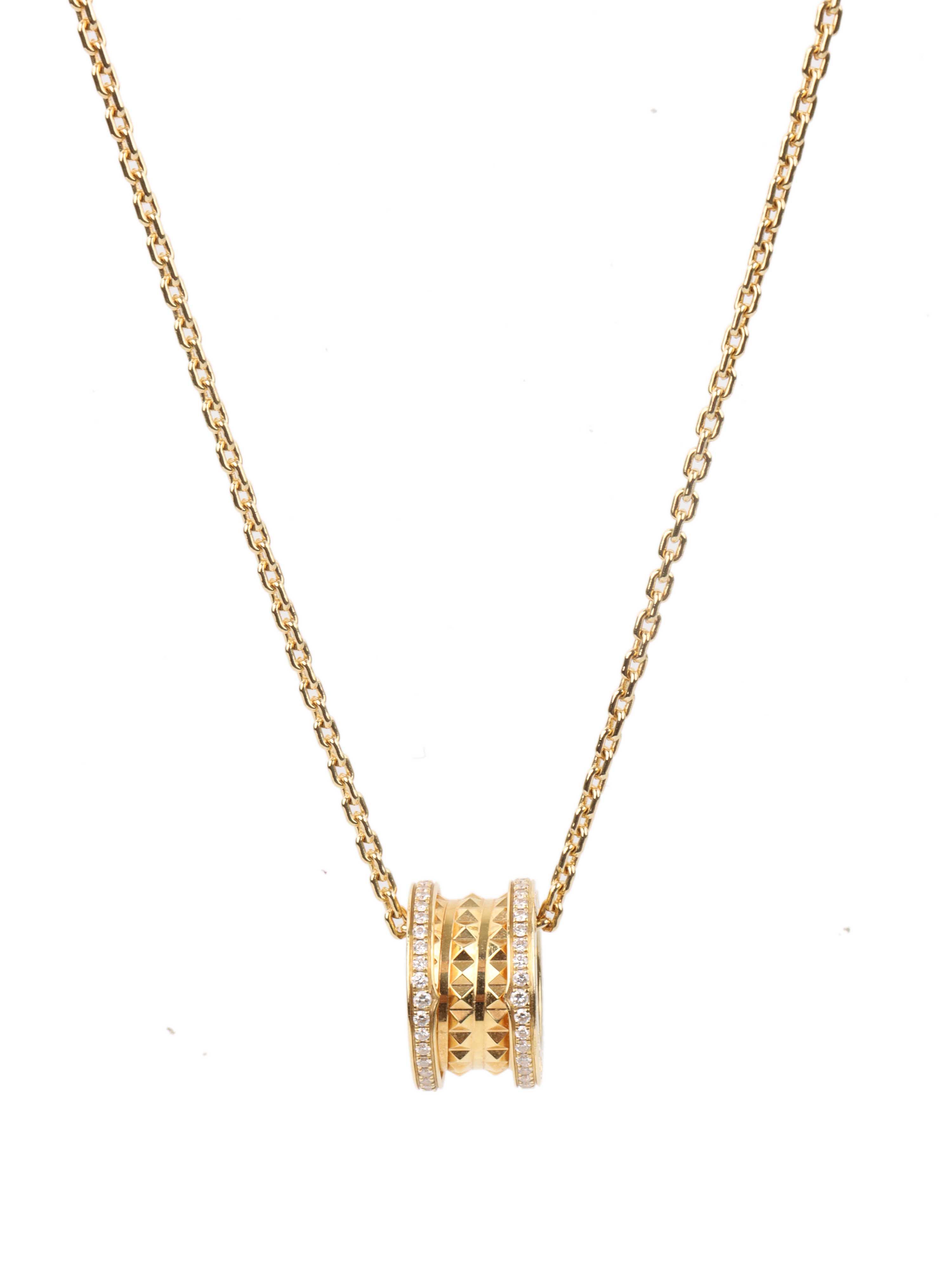Bvlgari Limited Edition B.zero1 18k Yellow Gold with Diamond Necklace.