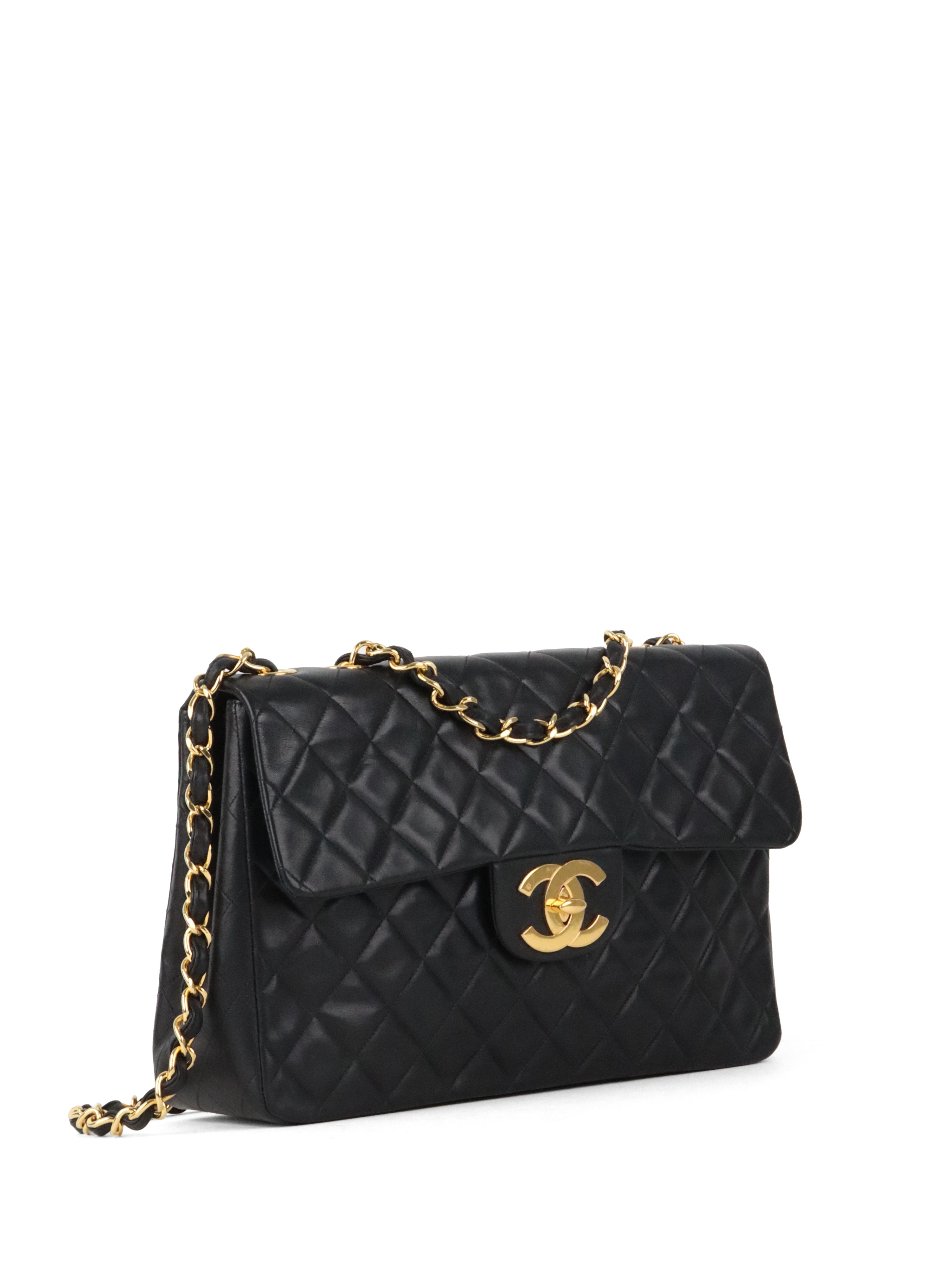Chanel Black Vintage Jumbo Flap Bag