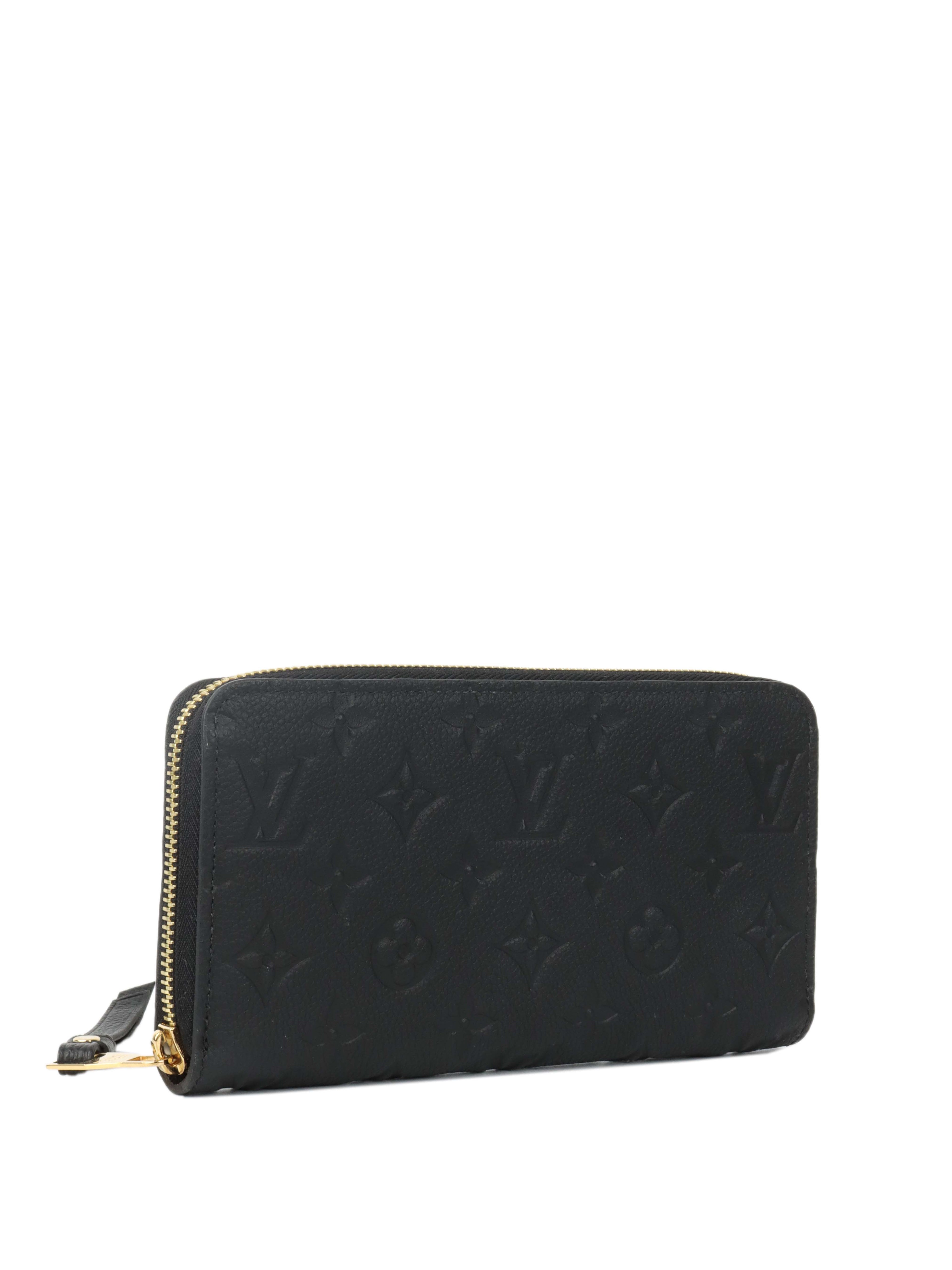 Louis Vuitton Black Monogram Empreinte Leather Clemence Wallet.