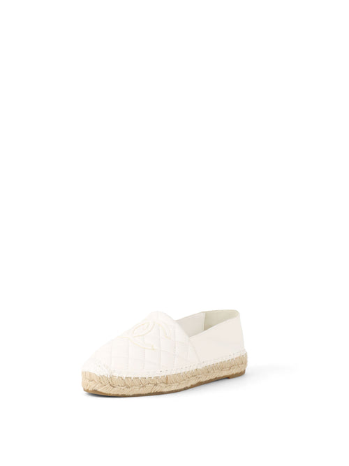 Chanel White Lambskin CC Espadrilles size 35