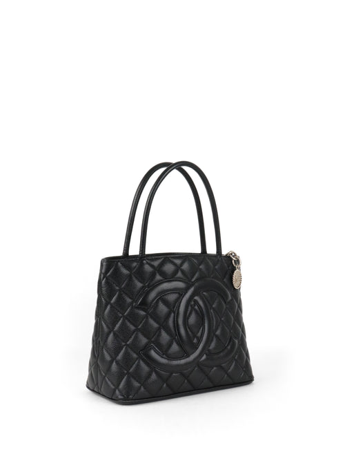 Chanel Black Caviar Vintage Medallion Tote