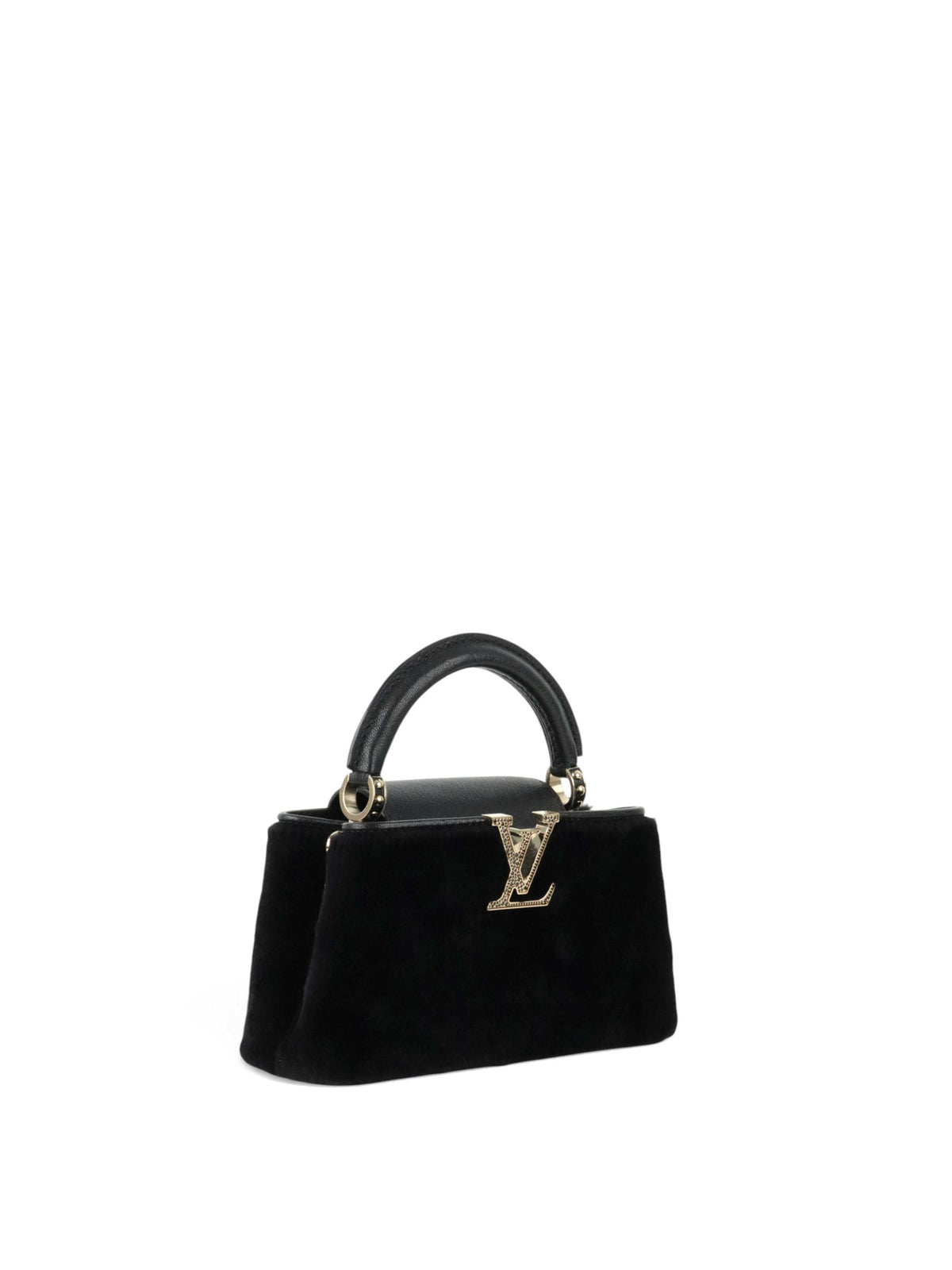 Louis Vuitton Black Sherling Mini East West Capucines