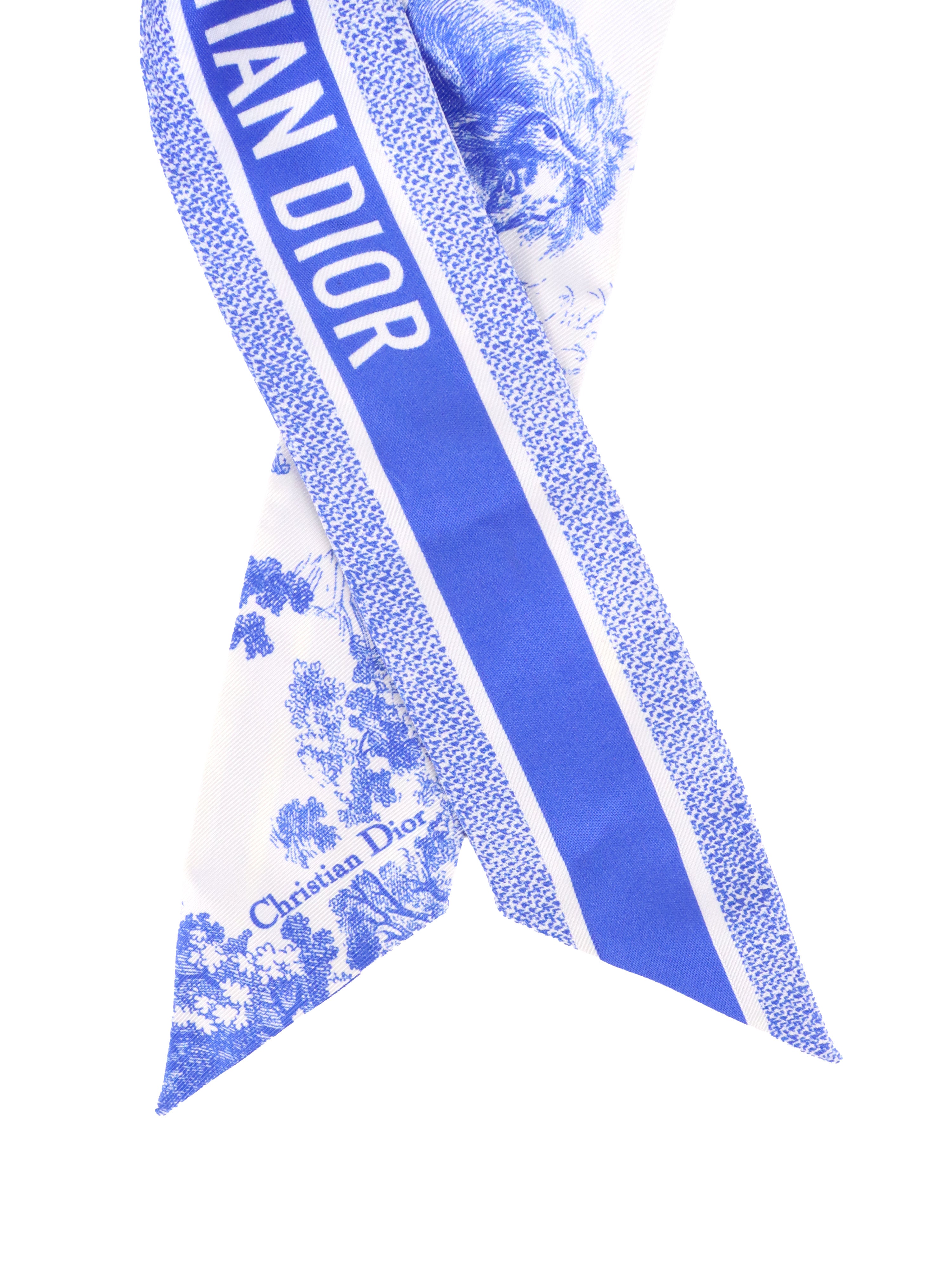 Dior Bright Blue Toile de Jouy Bande Twilly.
