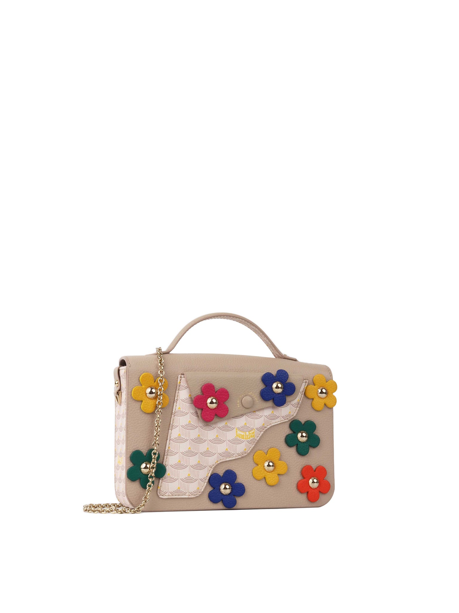 Faure Le Page Flower Top Handle Crossbody Tote.