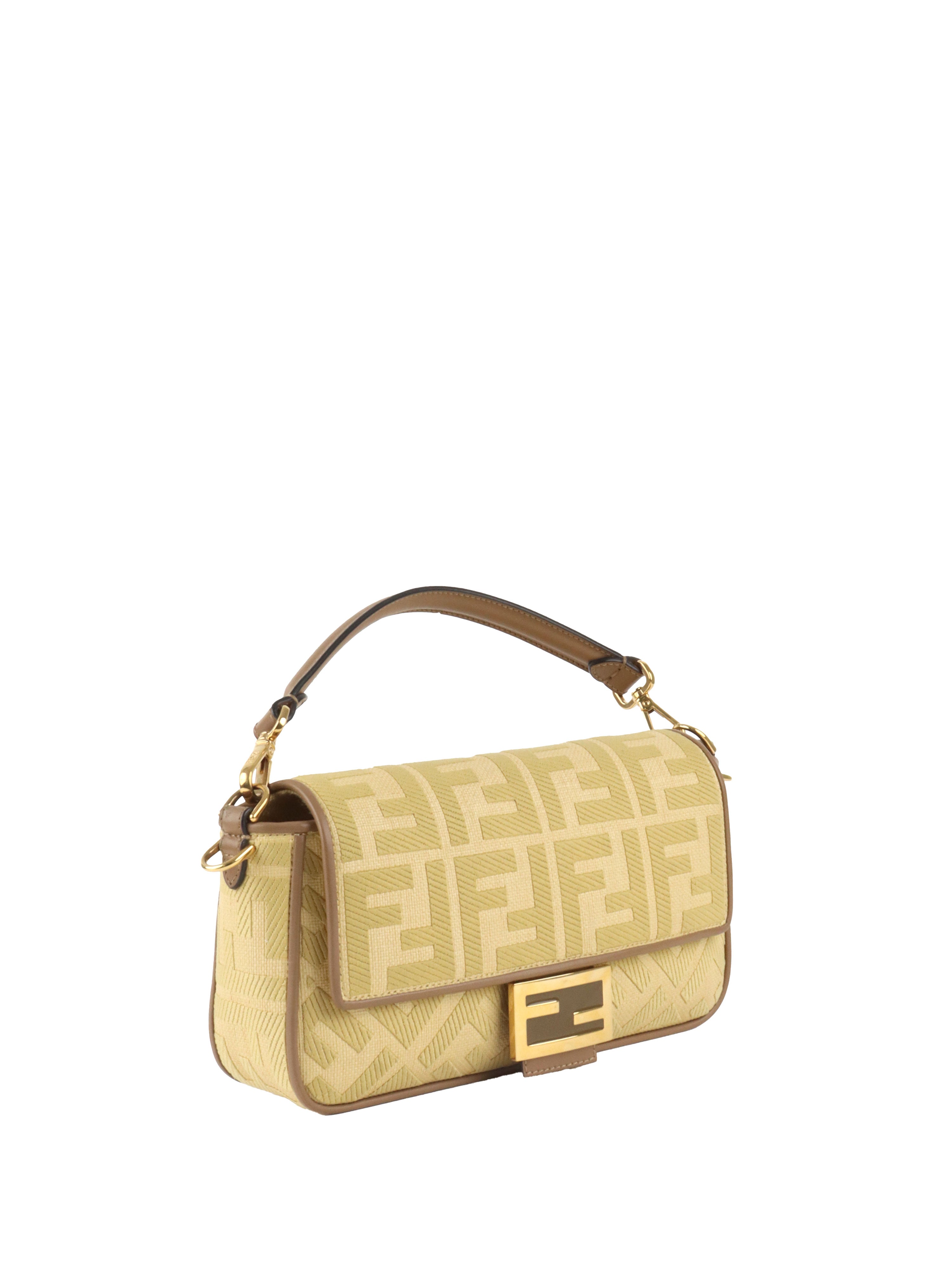 Fendi Woven Rafia Vitello Baguette  Bag.