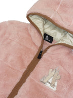 Moncler Pink Grenoble Padded Zip-up Hoodie size S.