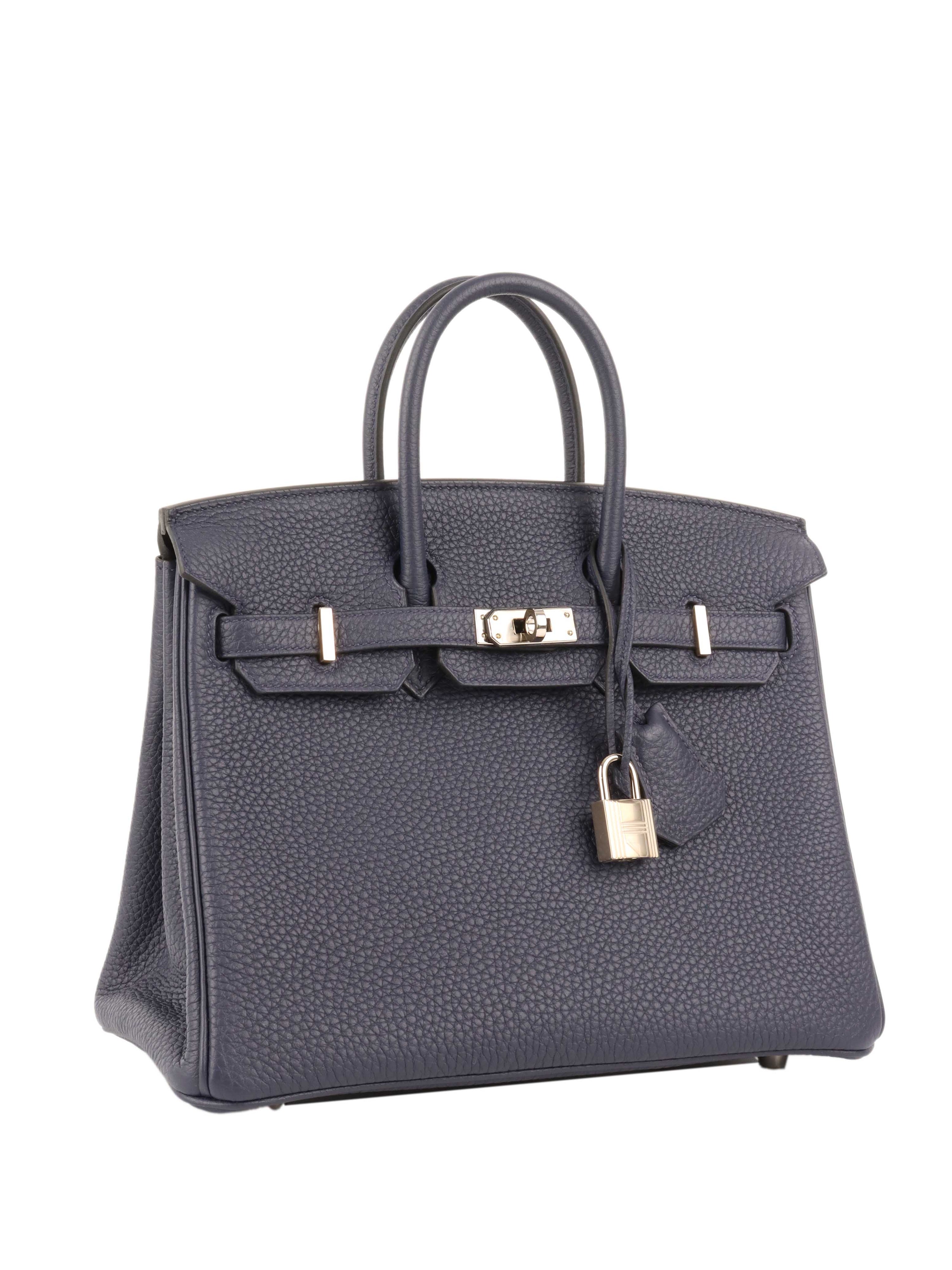 Hermes Navy Birkin 25 PHW.