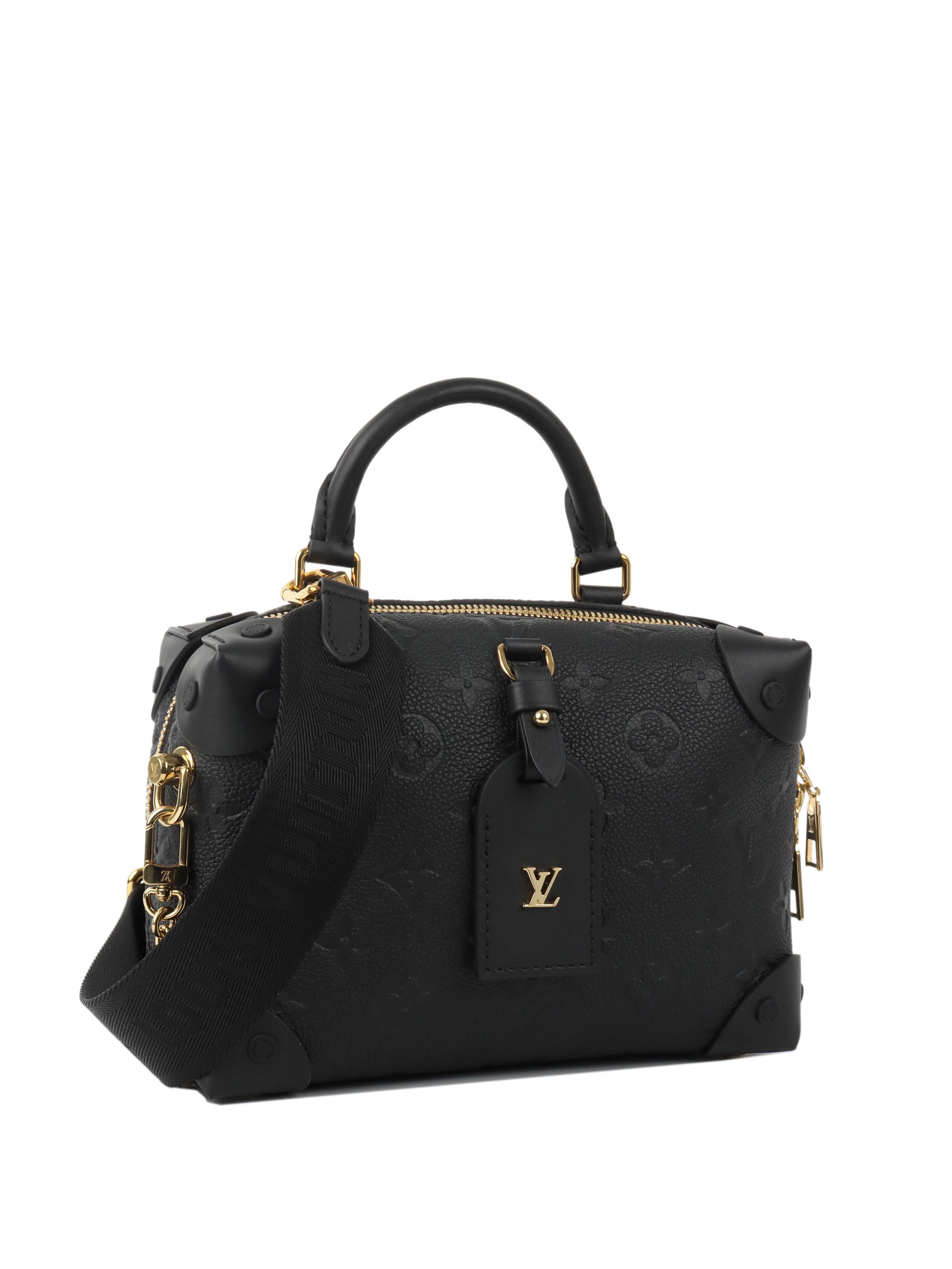 Louis Vuitton Black Monogram Empreinte Petite Malle Souple Bag.
