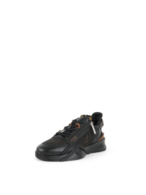 Fendi Brown Black Flow Low-top Sneakers size UK8