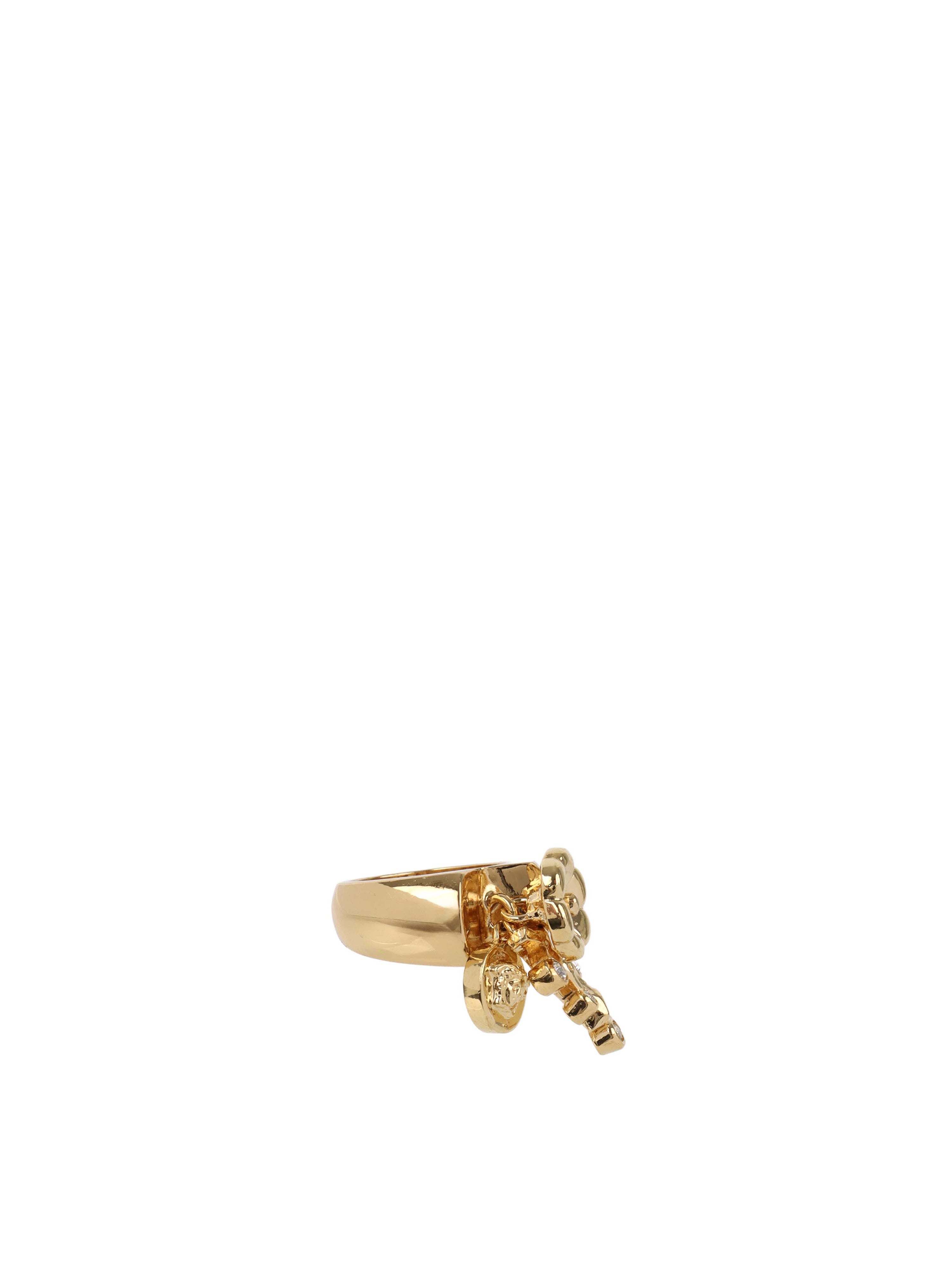 Versace Gold-tone Flower and Leaves Ring