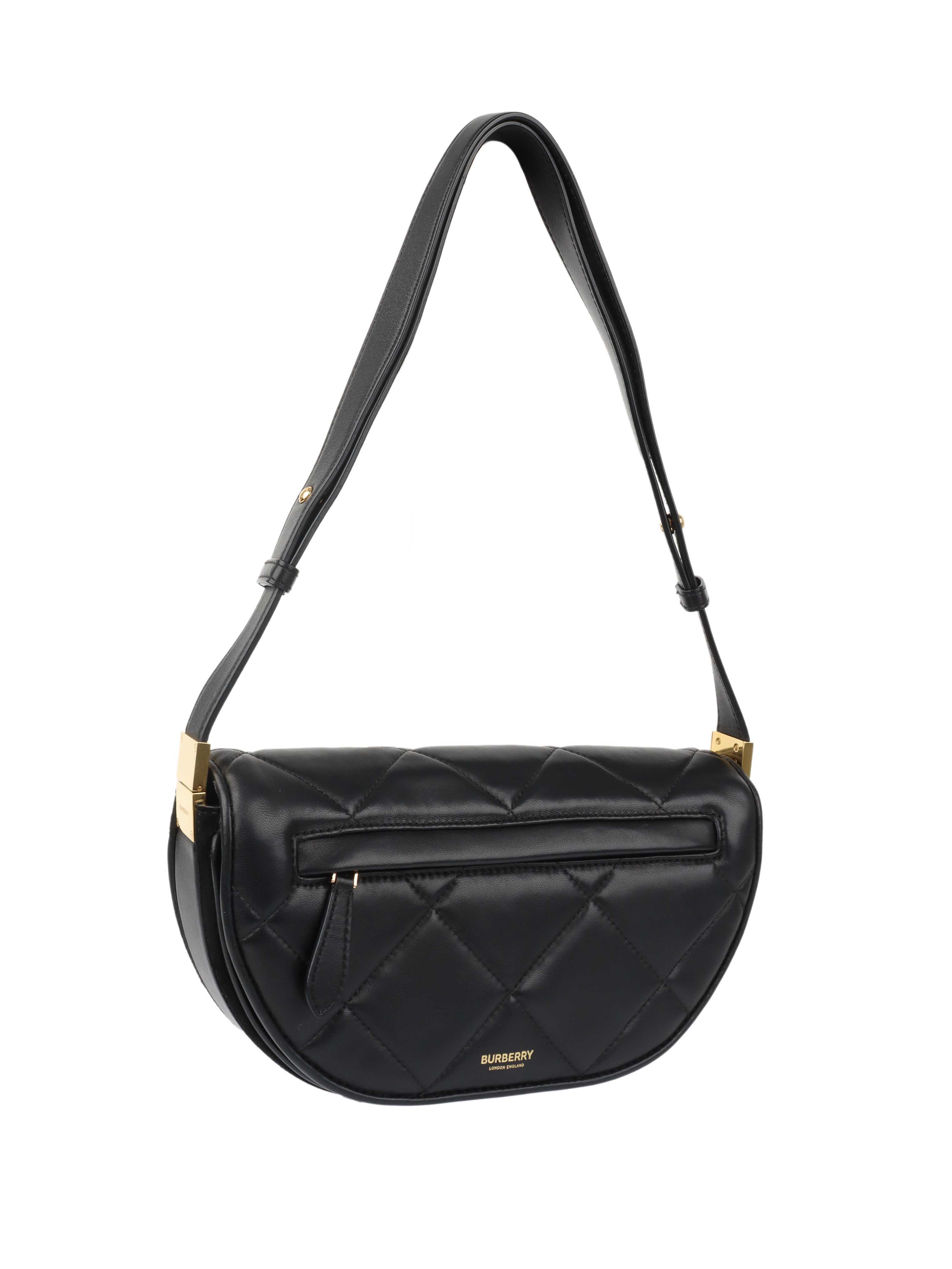 Burberry Small Black Quilted Olympia Shoulder Bag.