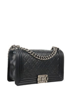 Chanel Black Medium Lambskin Boy Bag.