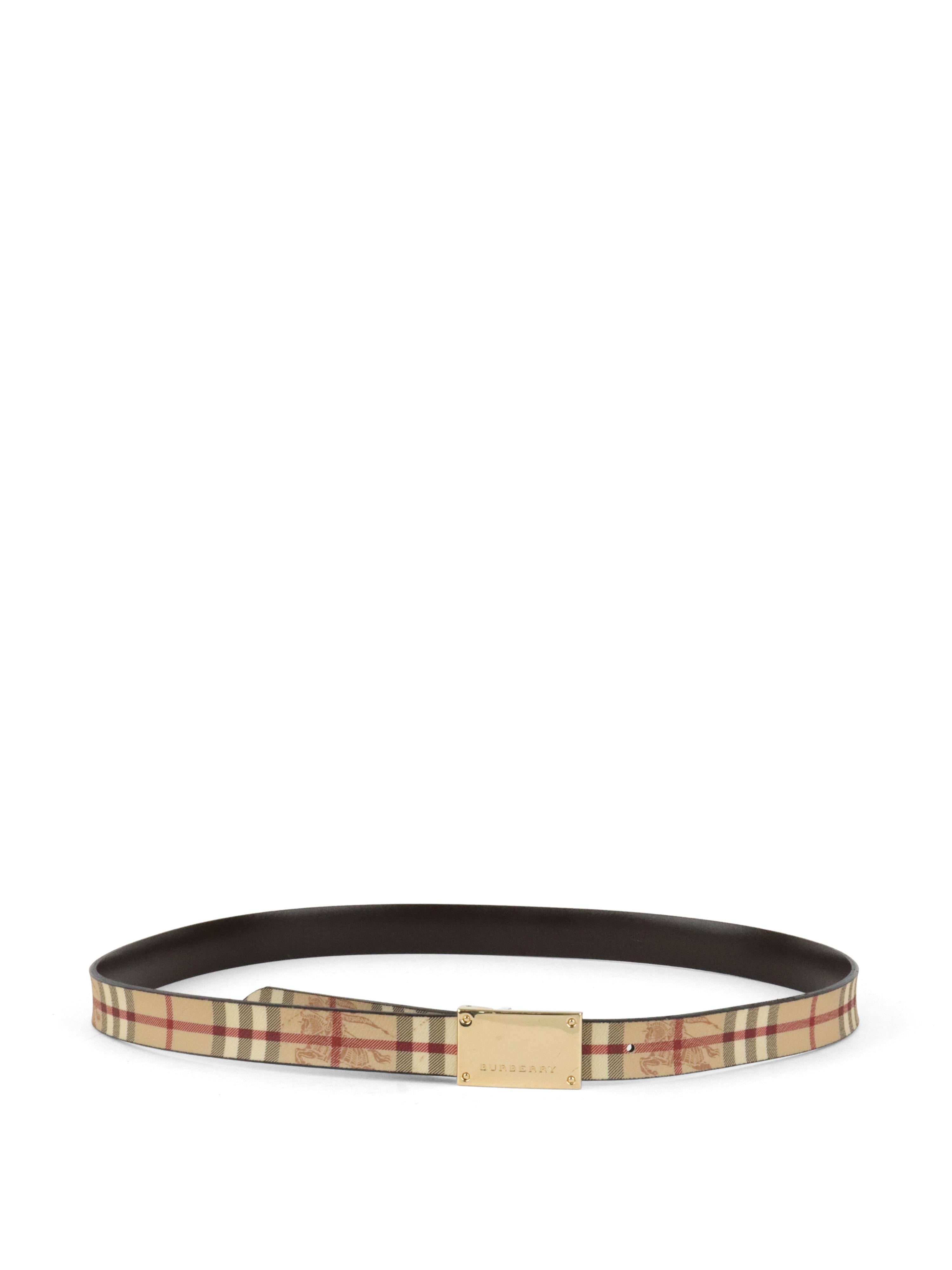 Burberry Beige Hay Market Check Belt