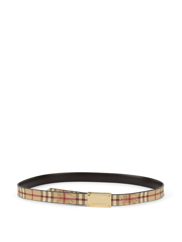 Burberry Beige Hay Market Check Belt