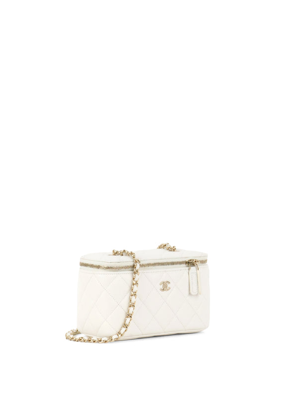 Chanel White Caviar Vanity Case