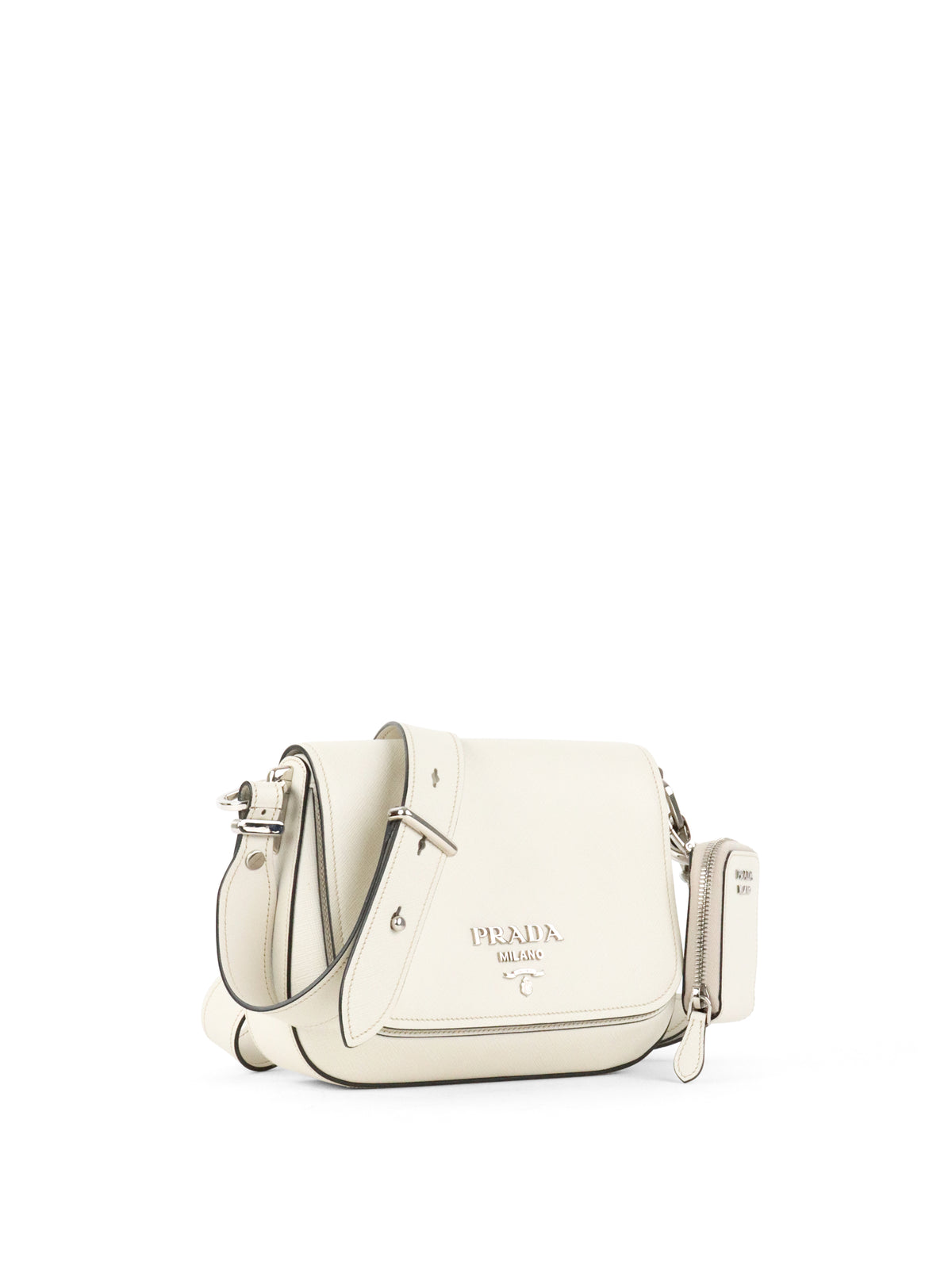 Prada White Saffiano Crossbody Bag
