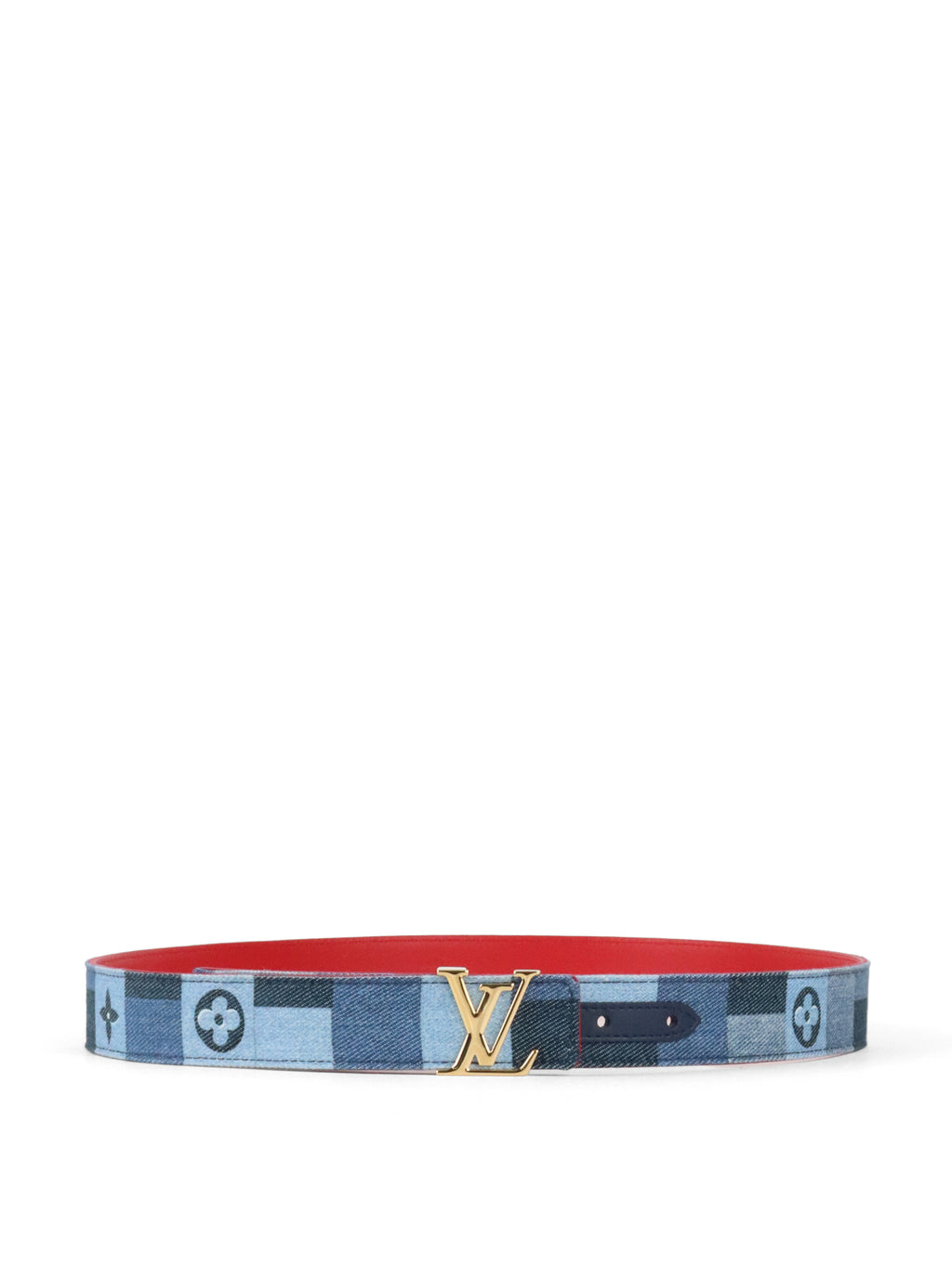 Louis Vuitton Denim LV Iconic Belt Damier & Monogram Patchwork Belt size 90