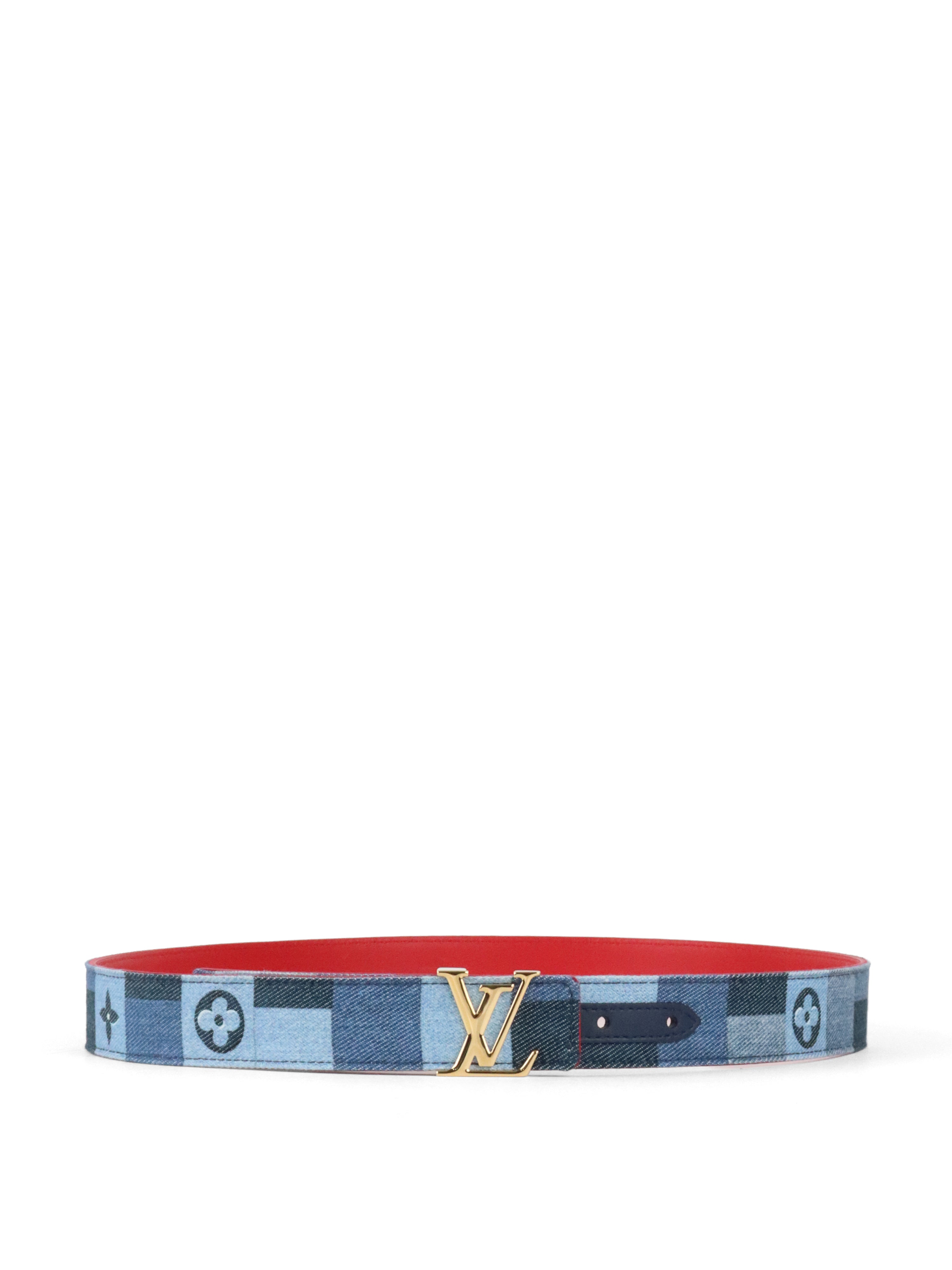 Louis Vuitton Denim LV Iconic Belt Damier & Monogram Patchwork Belt size 90