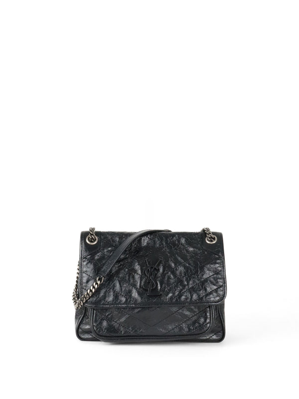 Saint Laurent Black Vintage Leather Medium Nikki Bag