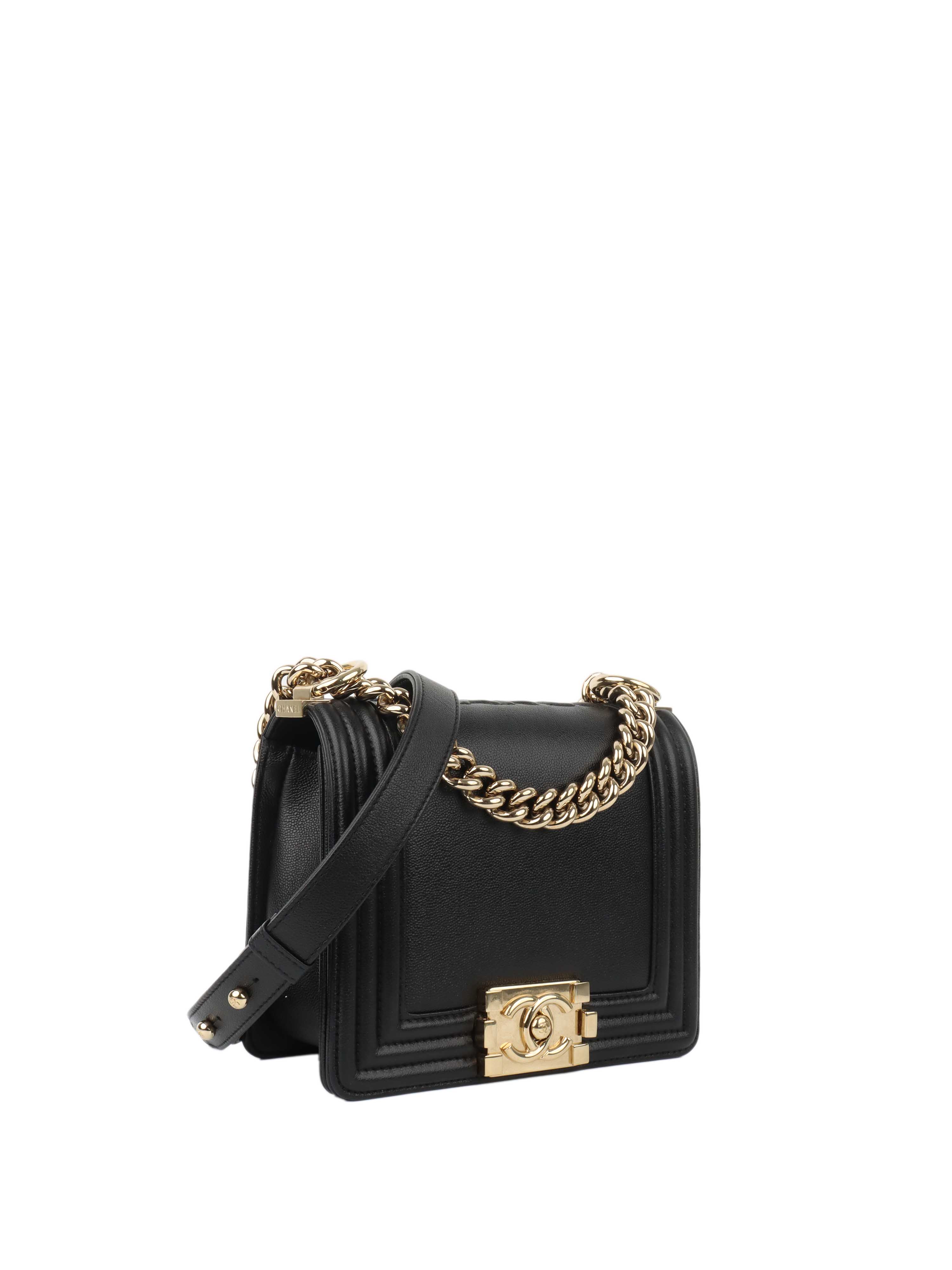 Chanel Black Mini Boy Bag in Calfskin LGHW.