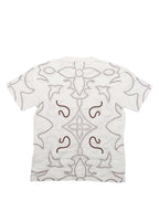 Louis Vuitton White/Brown Embroidered Cotton T-Shirt.