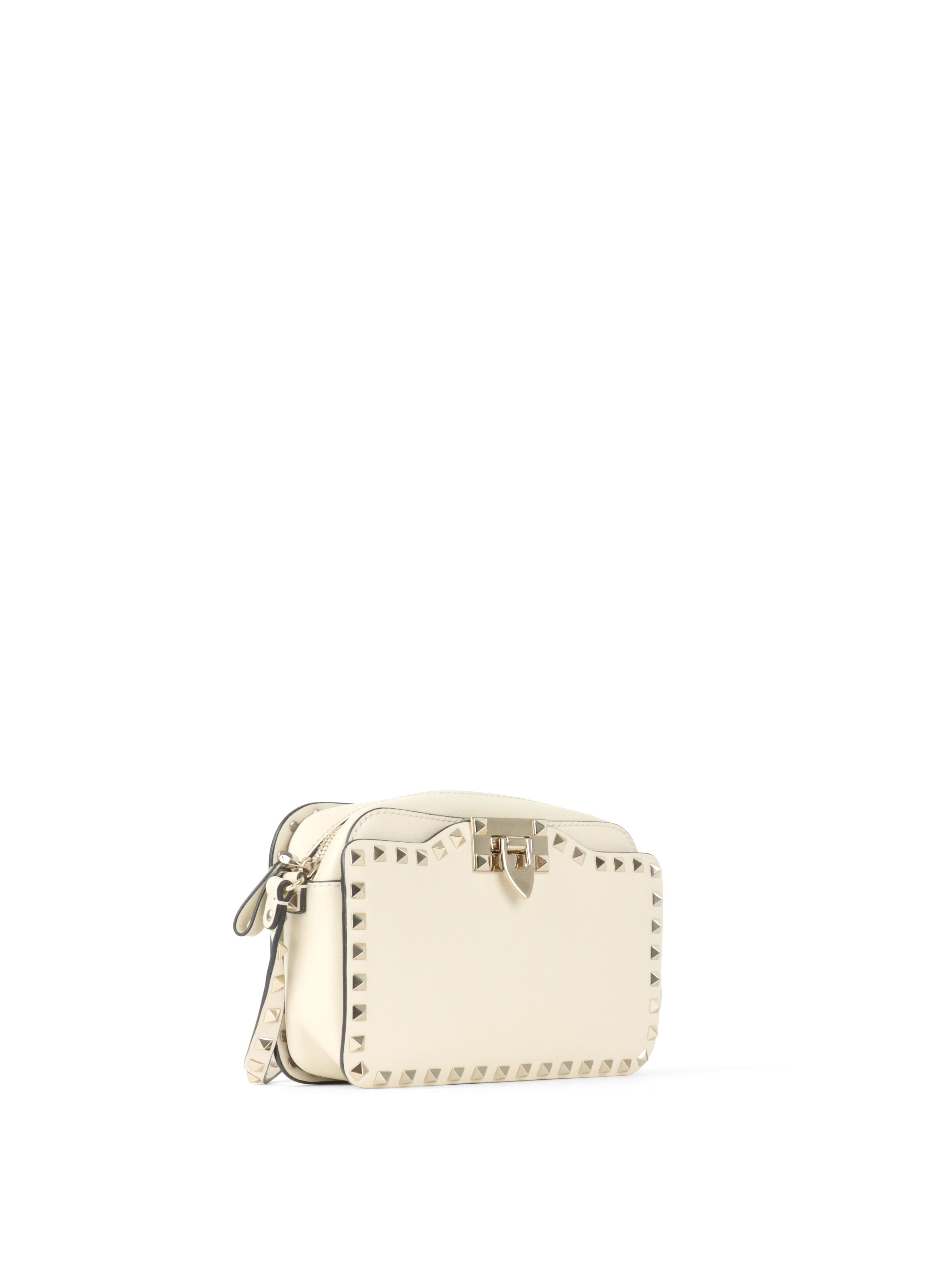 Valentino White Rockstuds Camera Bag
