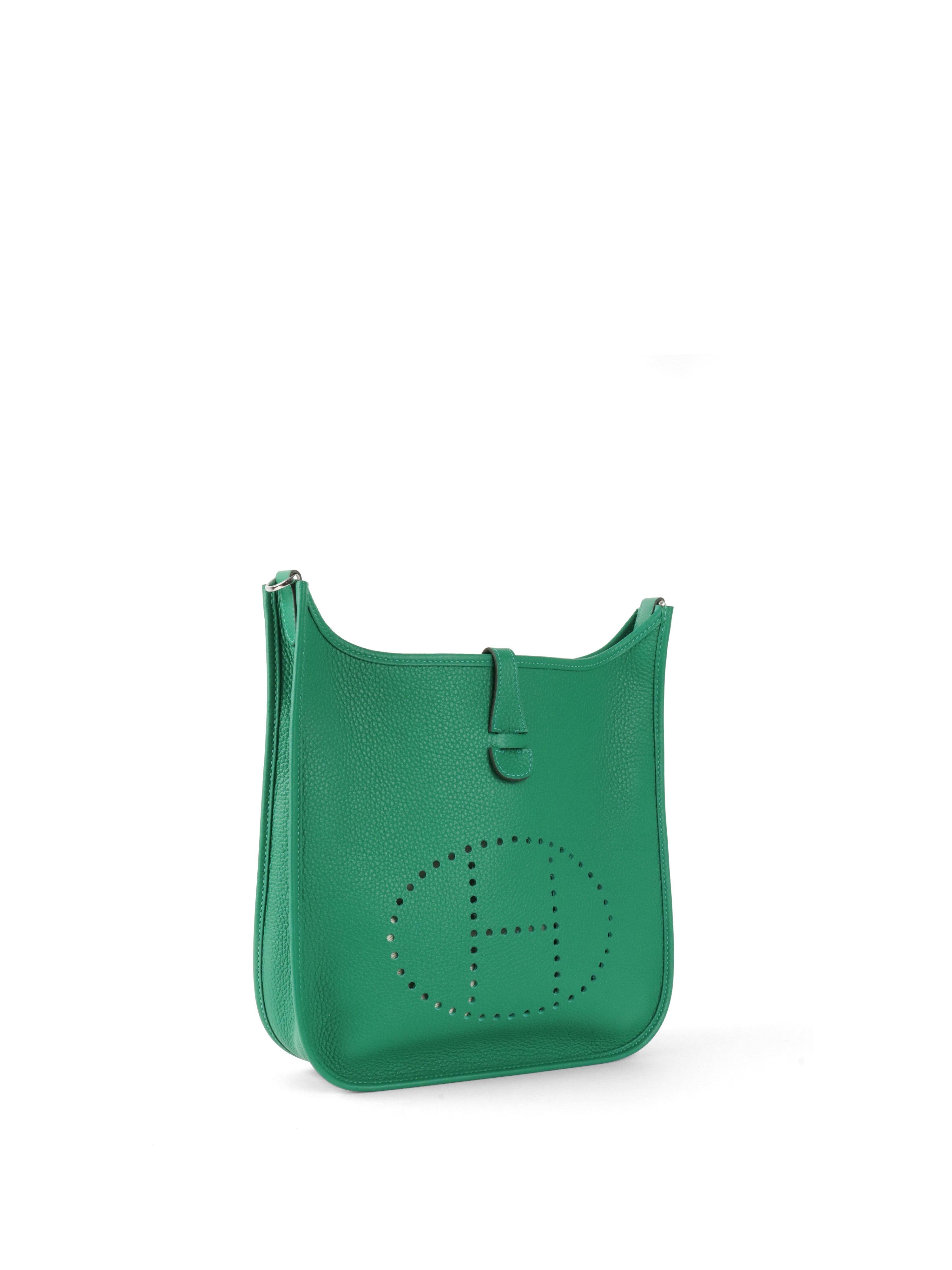 Hermes Evelyne III 29 in Vert Vertigo Gris Pale.