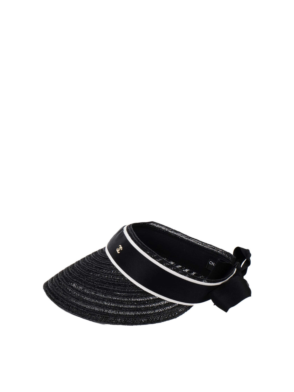 Chanel Black Sun Visor Hat L.