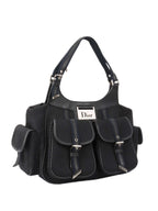 Dior Black Vintage Canvas Pocket Bag.