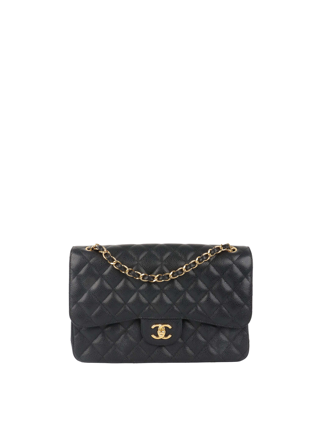 Chanel Classic Jumbo Black Caviar GHW.