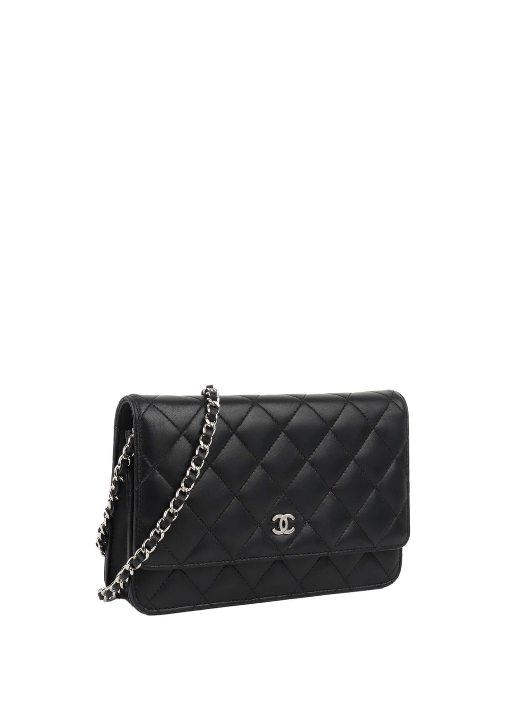 Chanel Black Lambskin Wallet on Chain SHW.