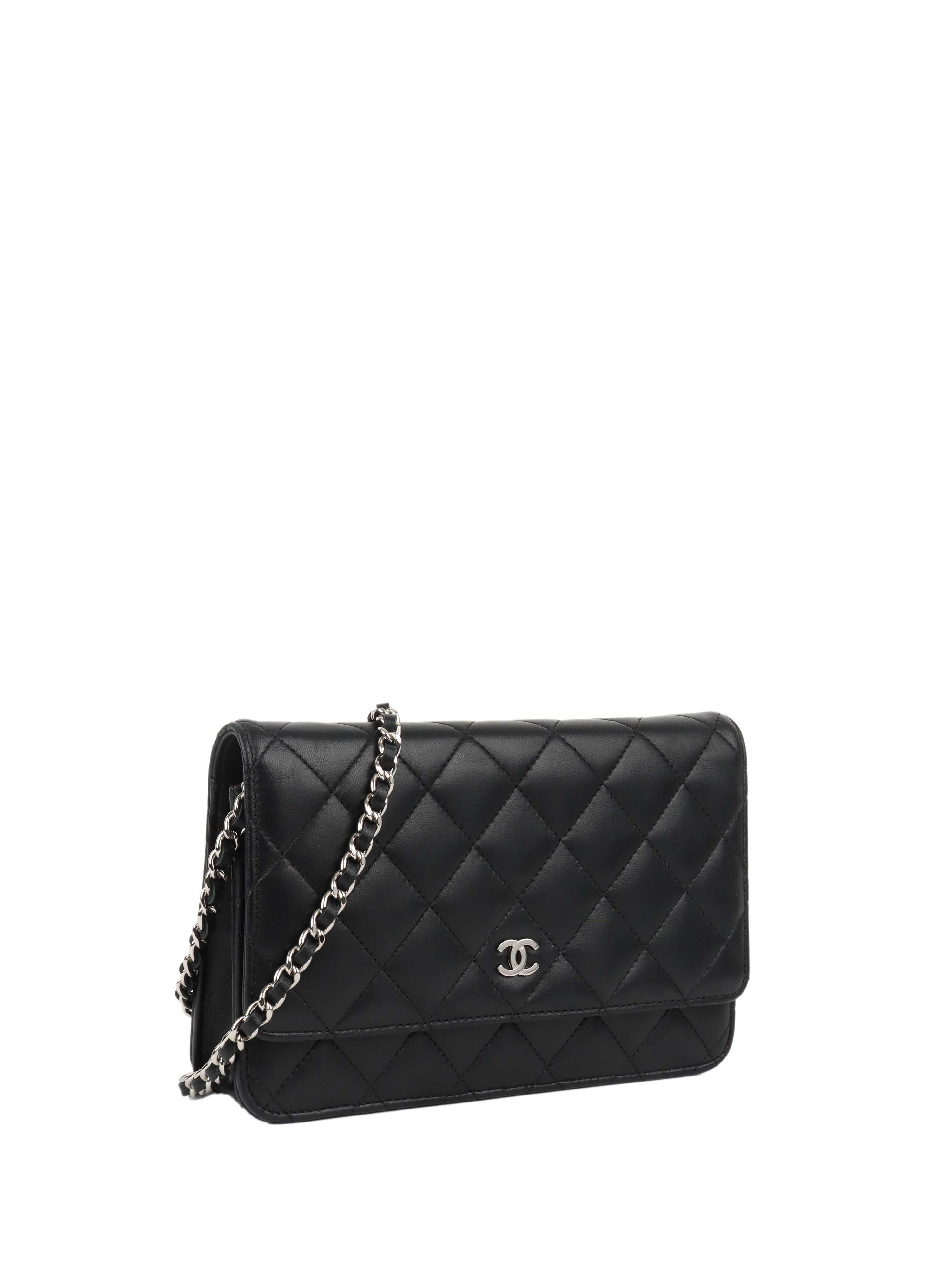 Chanel Black Lambskin Wallet on Chain SHW.