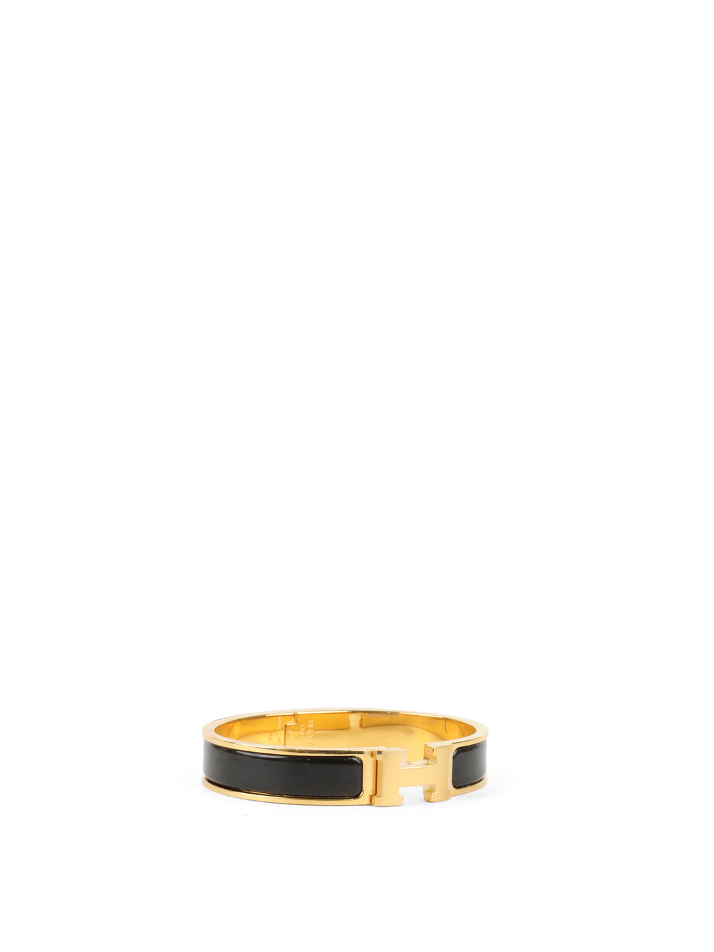 Hermes Noir Clic H Bracelet GHW