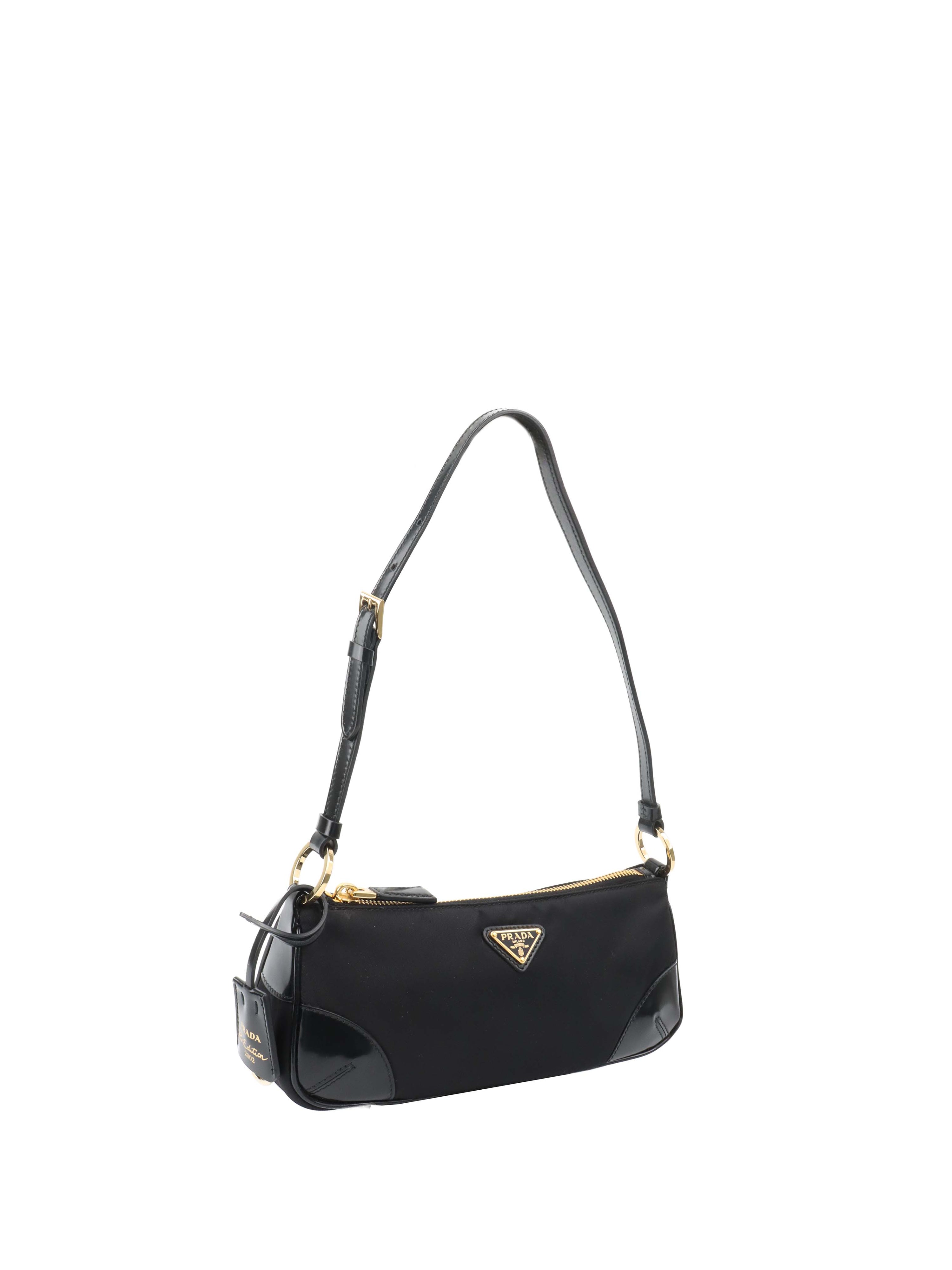 Prada Black Re-Edition 2002 Nylon Shoulder Bag.
