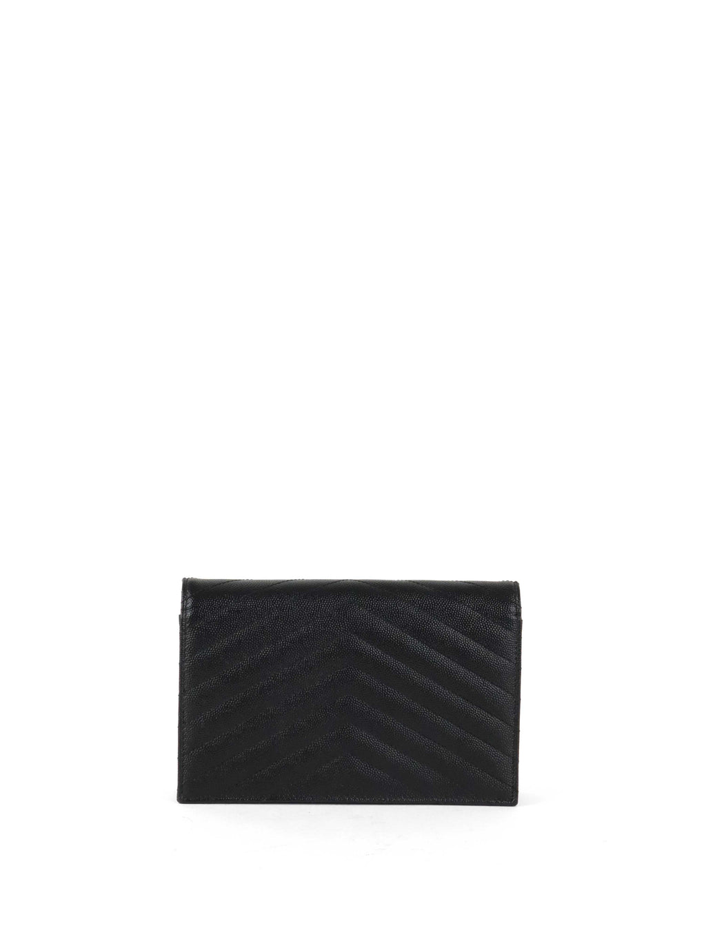 Saint Laurent Black Cassandre Envelope Chain Wallet