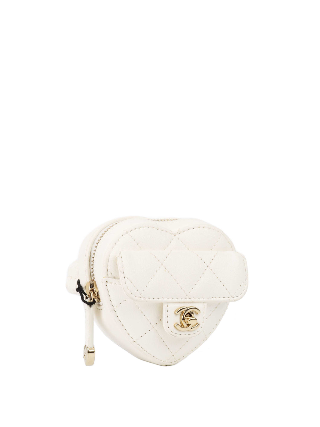Chanel White Heart Coin Purse.